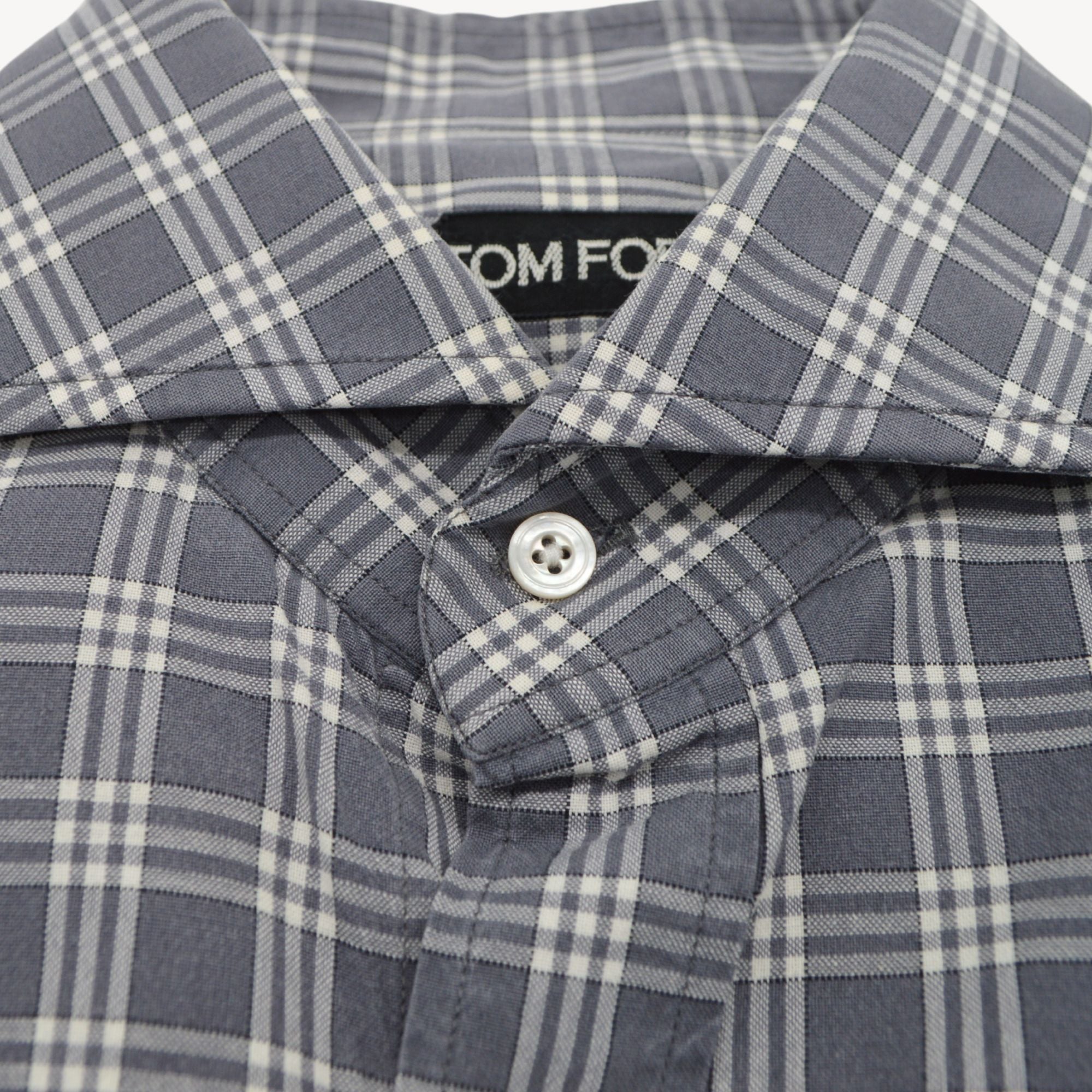 Grey Checked Cotton Shirt (EU 39)