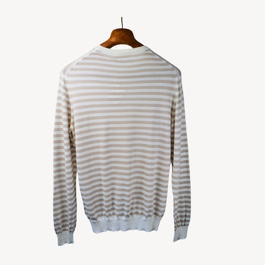 Striped Sweater made of Sea Island Cotton (EU 50)