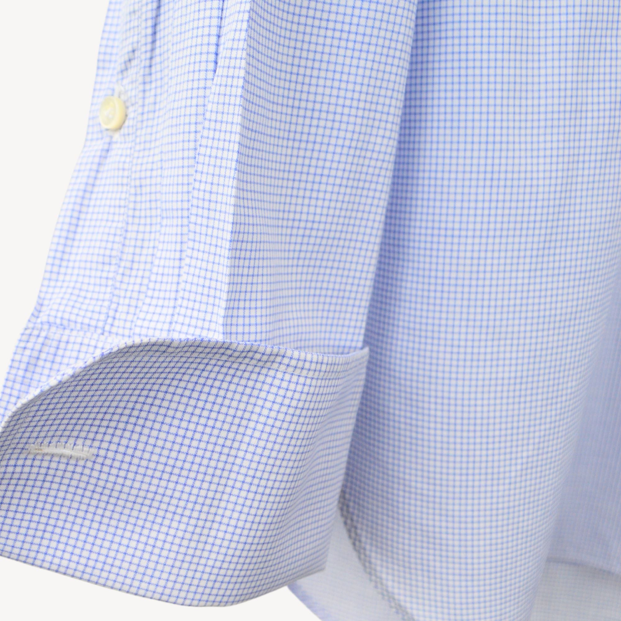 White/Blue Checked Cotton Shirt (EU 39)