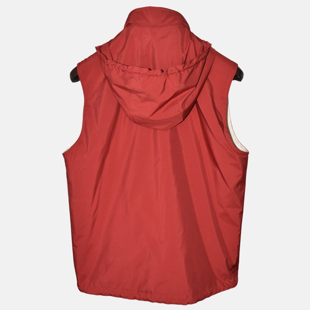 Red-Offwhite/Striped Reversible Vest (S)