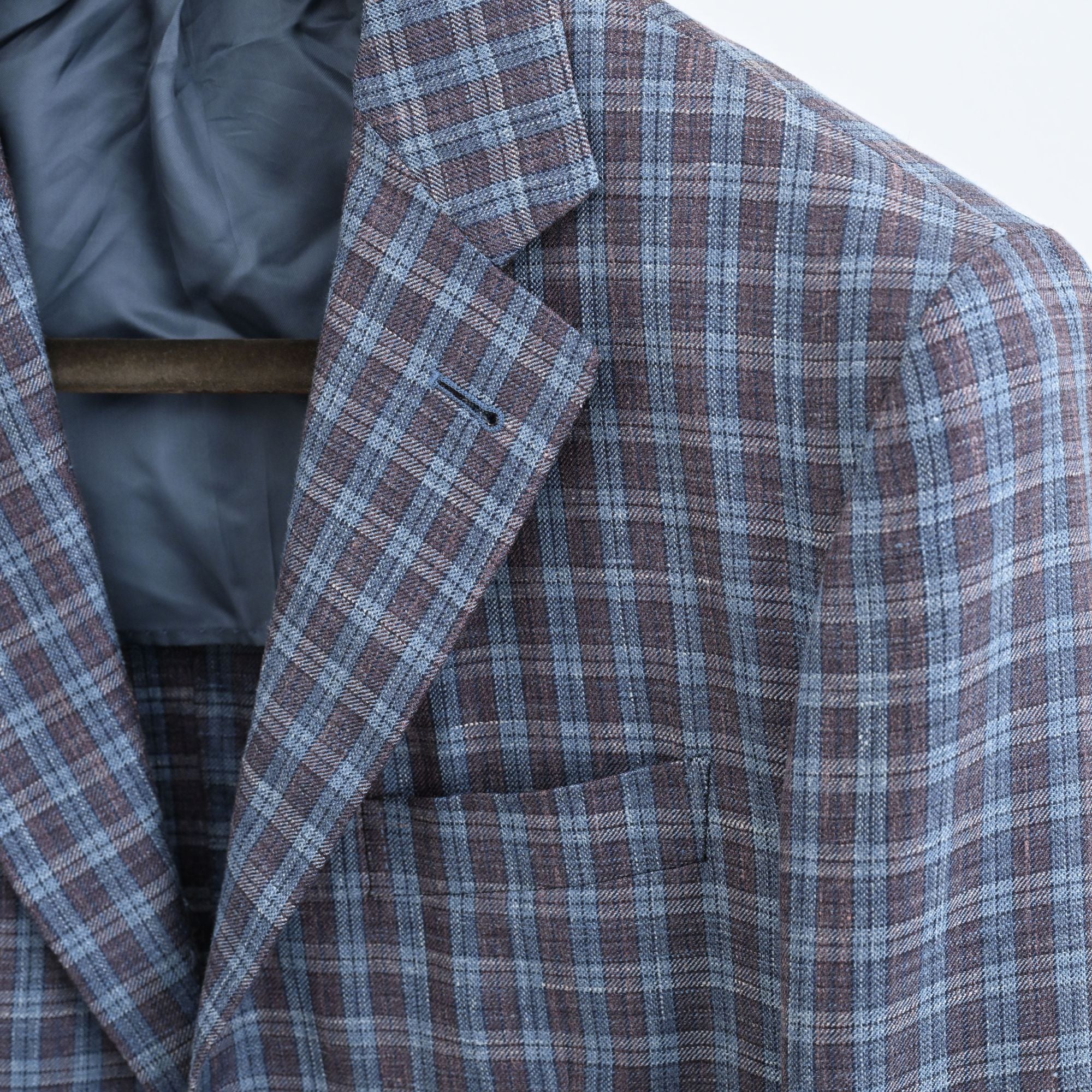 Blue/Bordeaux Blazer made of Wool/Linen/Silk (EU 50)