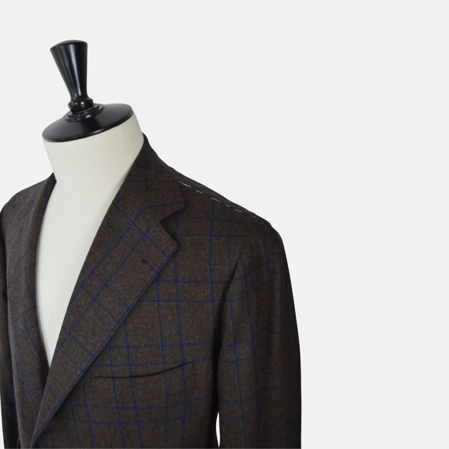 Brown/Blue Checked Blazer made of Virgin Wool (EU 54)