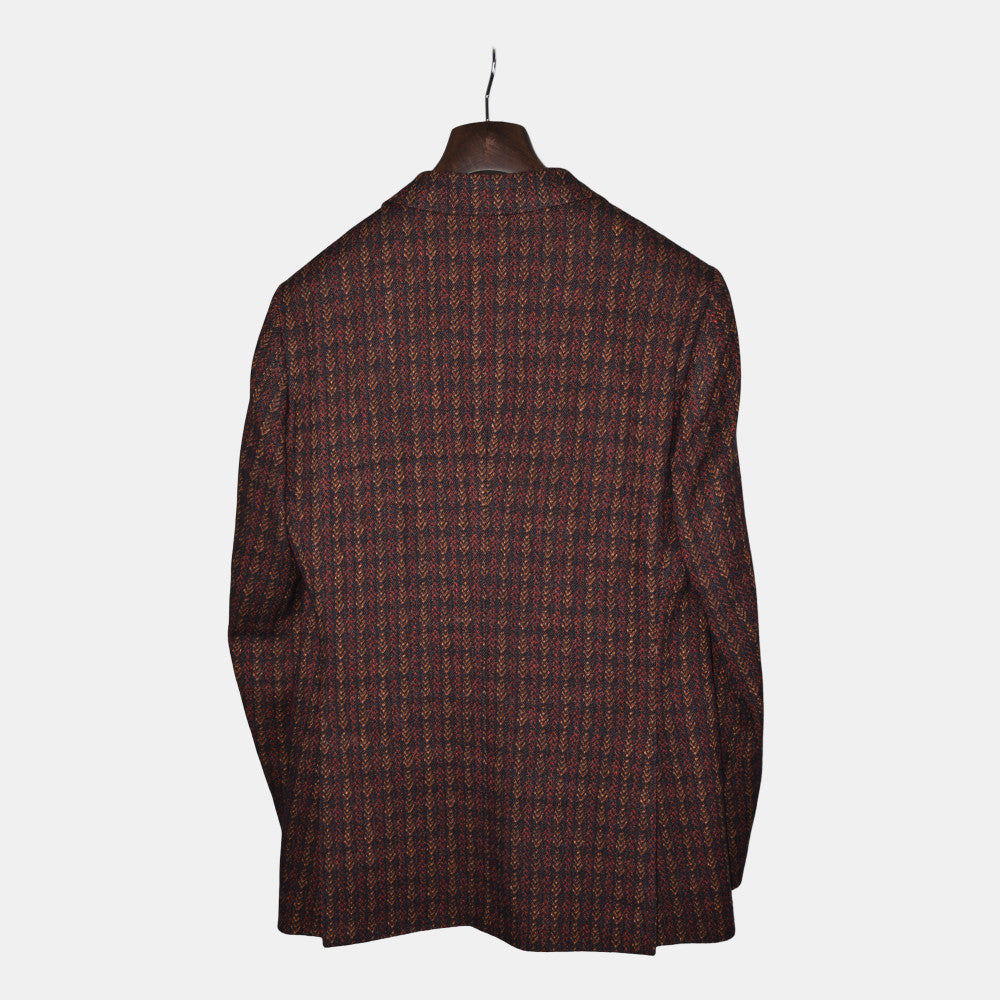 Multicoloured Checkered Blazer made of Linen/Cashmere (EU 50)