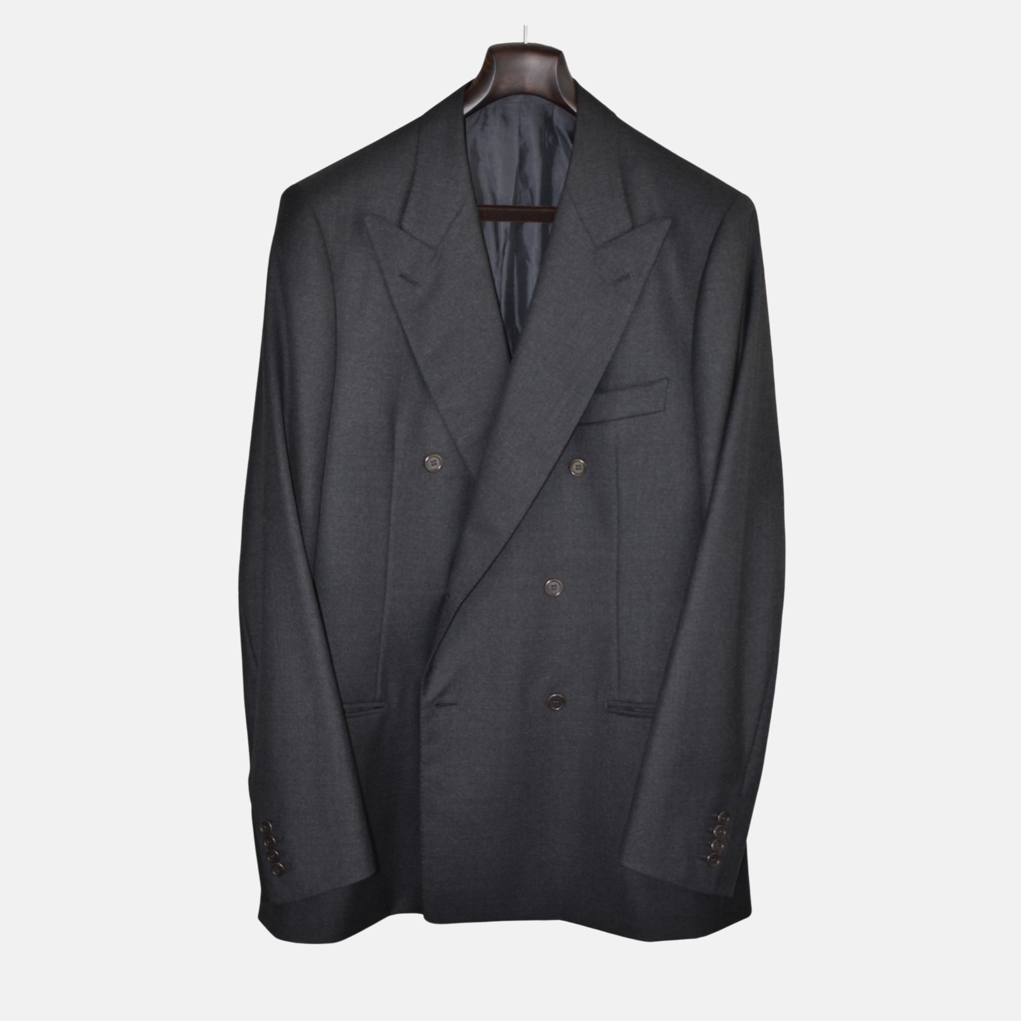 Charcoal Double Breasted Suit made of Wool (EU 52L)