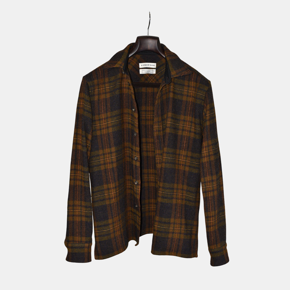 Multicoloured Checkered Overshirt made of Virgin Wool (M)