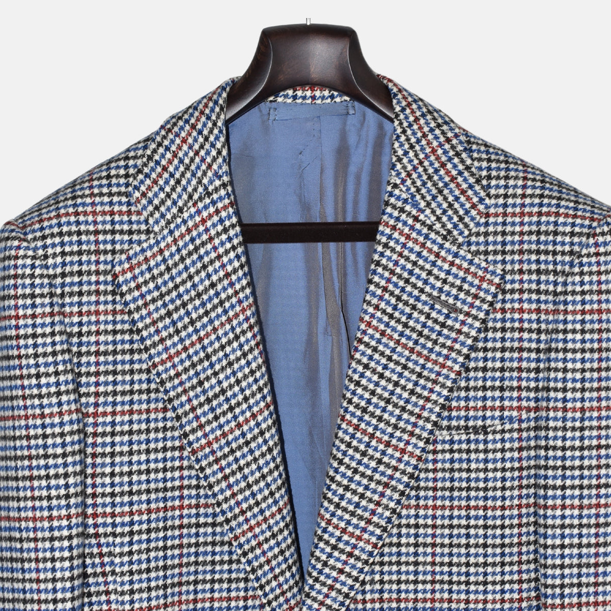 Multicoloured Houndstooth Patterned Blazer made of Wool (EU 52L)