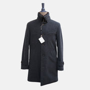 Charcoal Shearling Lined Cashmere Coat (S)