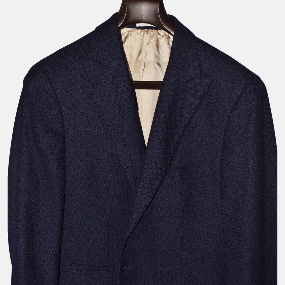 Marineblauer Blazer aus Kaschmir/Seide (EU 48)