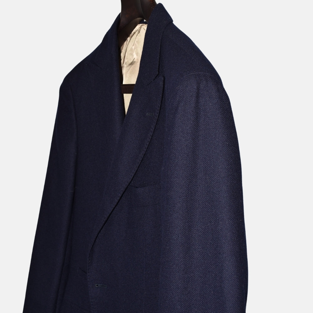 Marineblauer Blazer aus Kaschmir/Seide (EU 48)