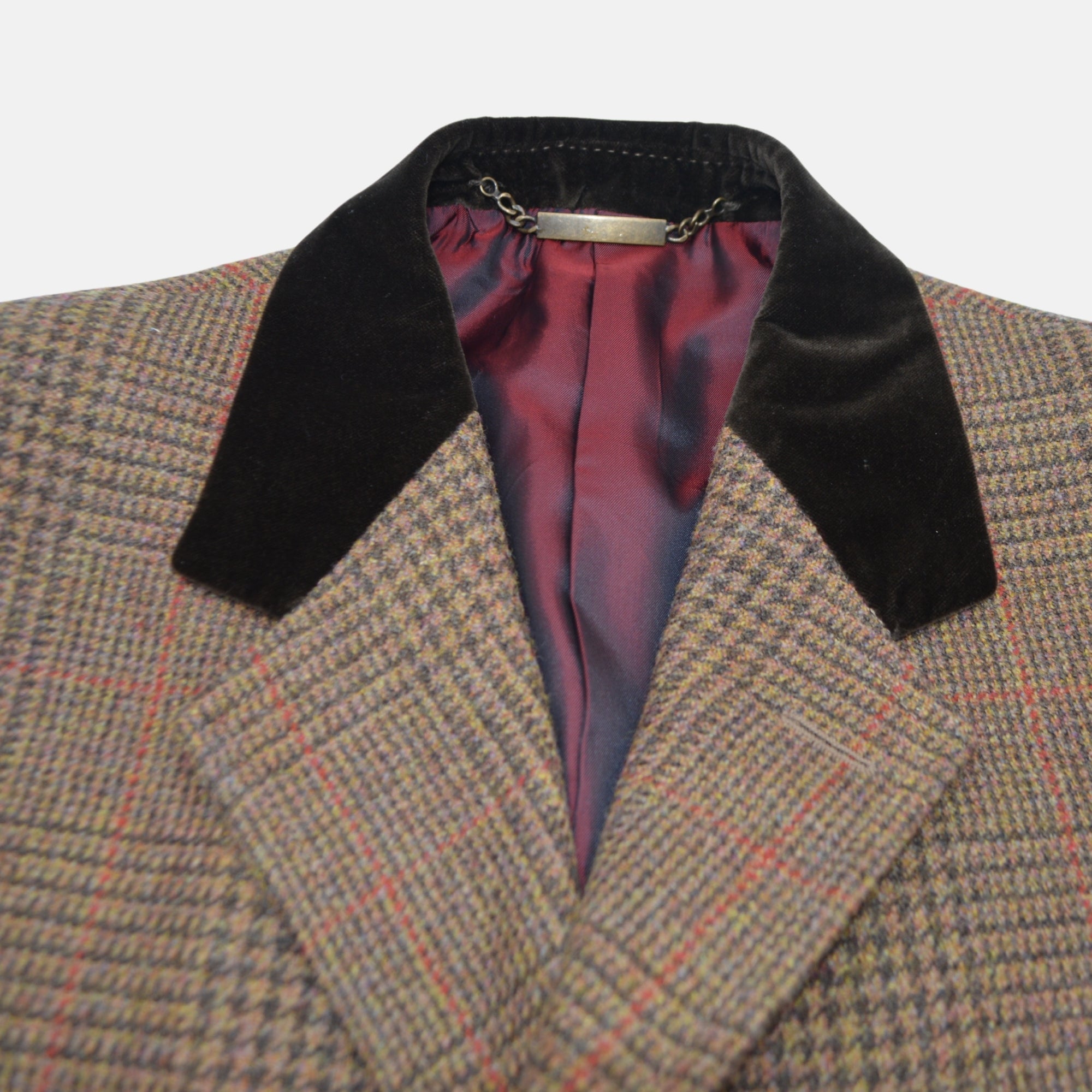 Brown Checked Coat made of Virgin Wool (EU 50)