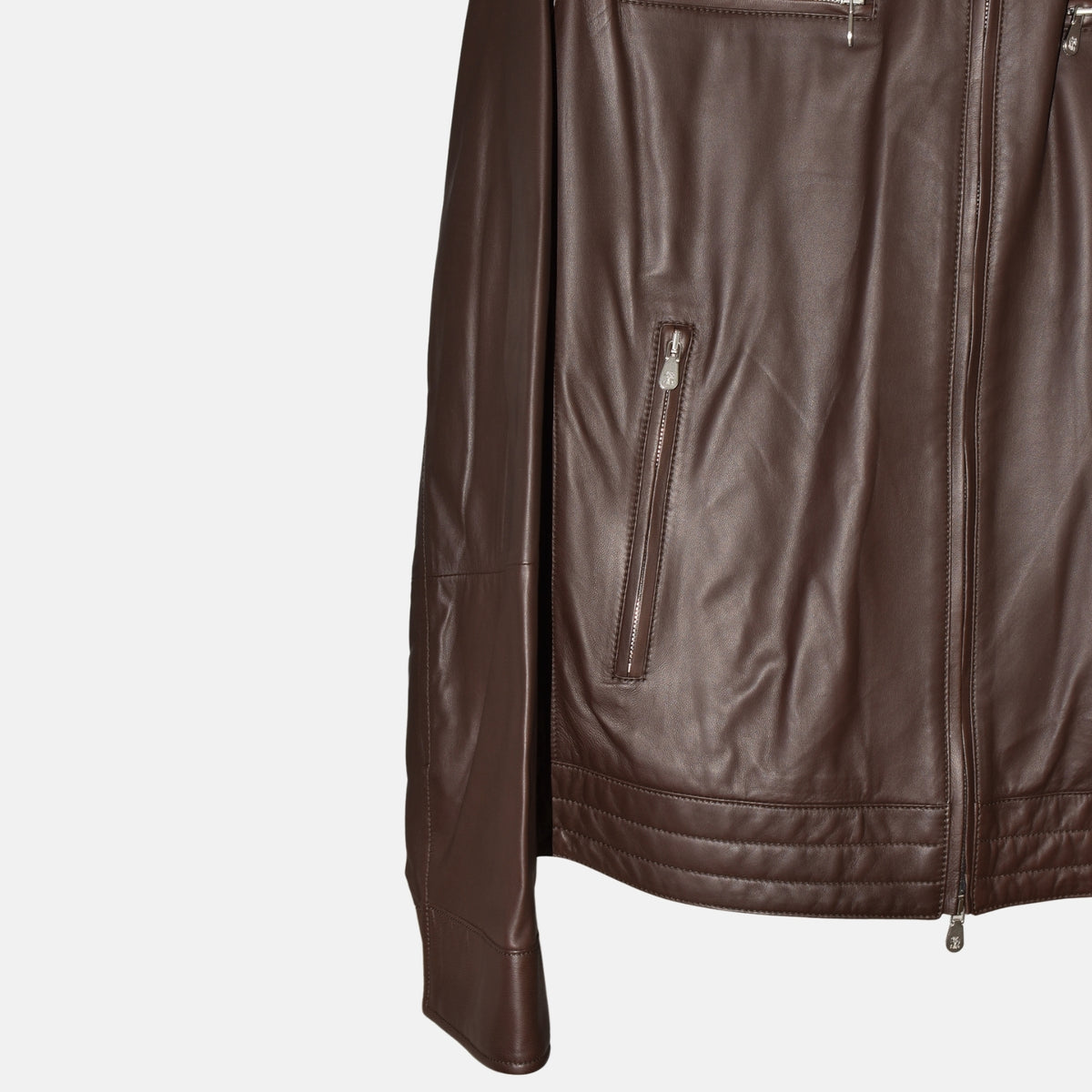 Braune Lederjacke (XL)