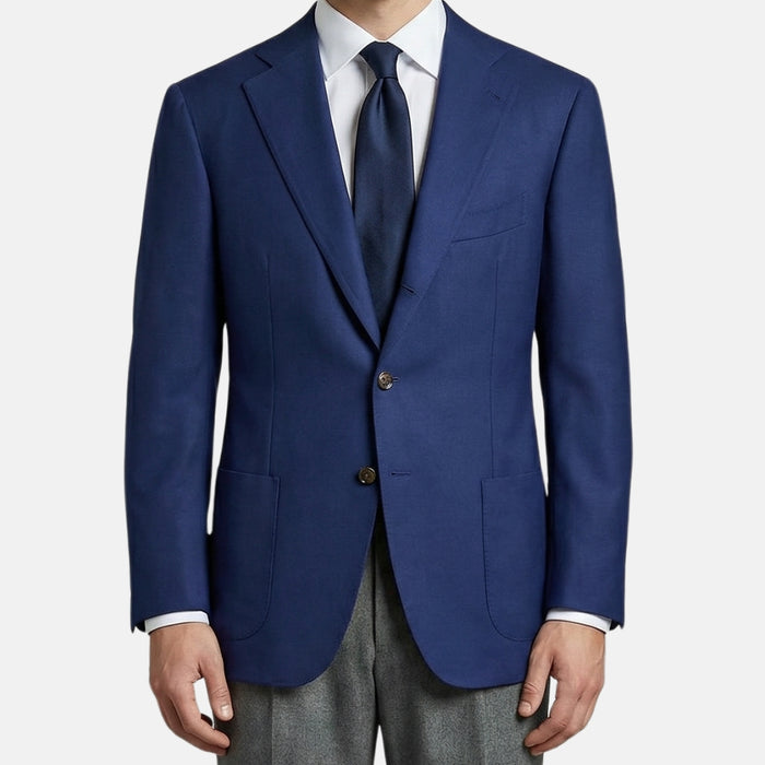 Blue Hopsack Wool Blazer