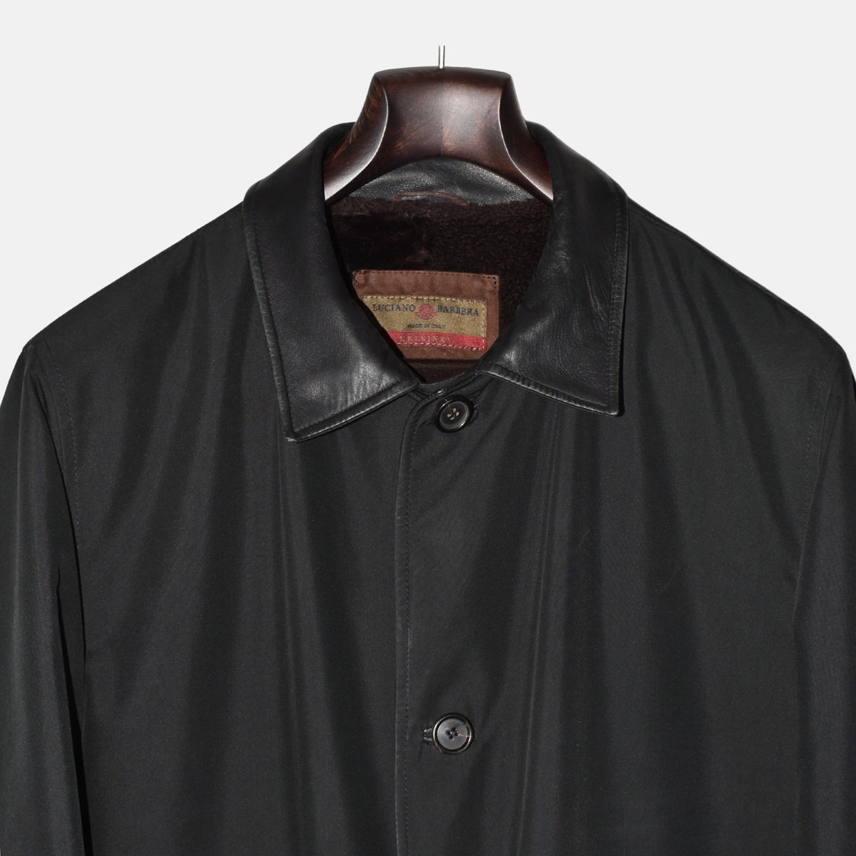 Black Tech Coat with Shearling Lining (XL)