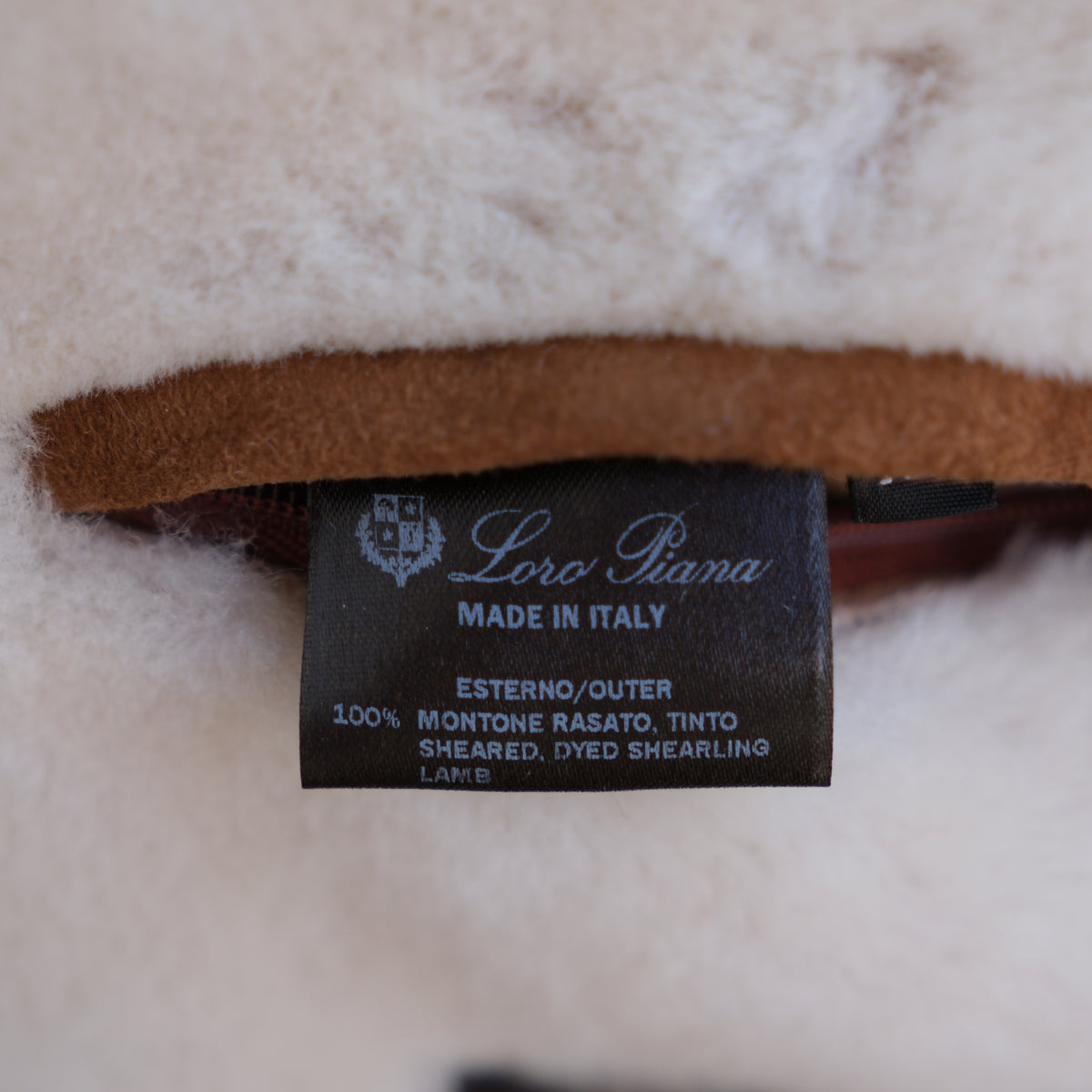 Brauner Shearling-Caban (XL)