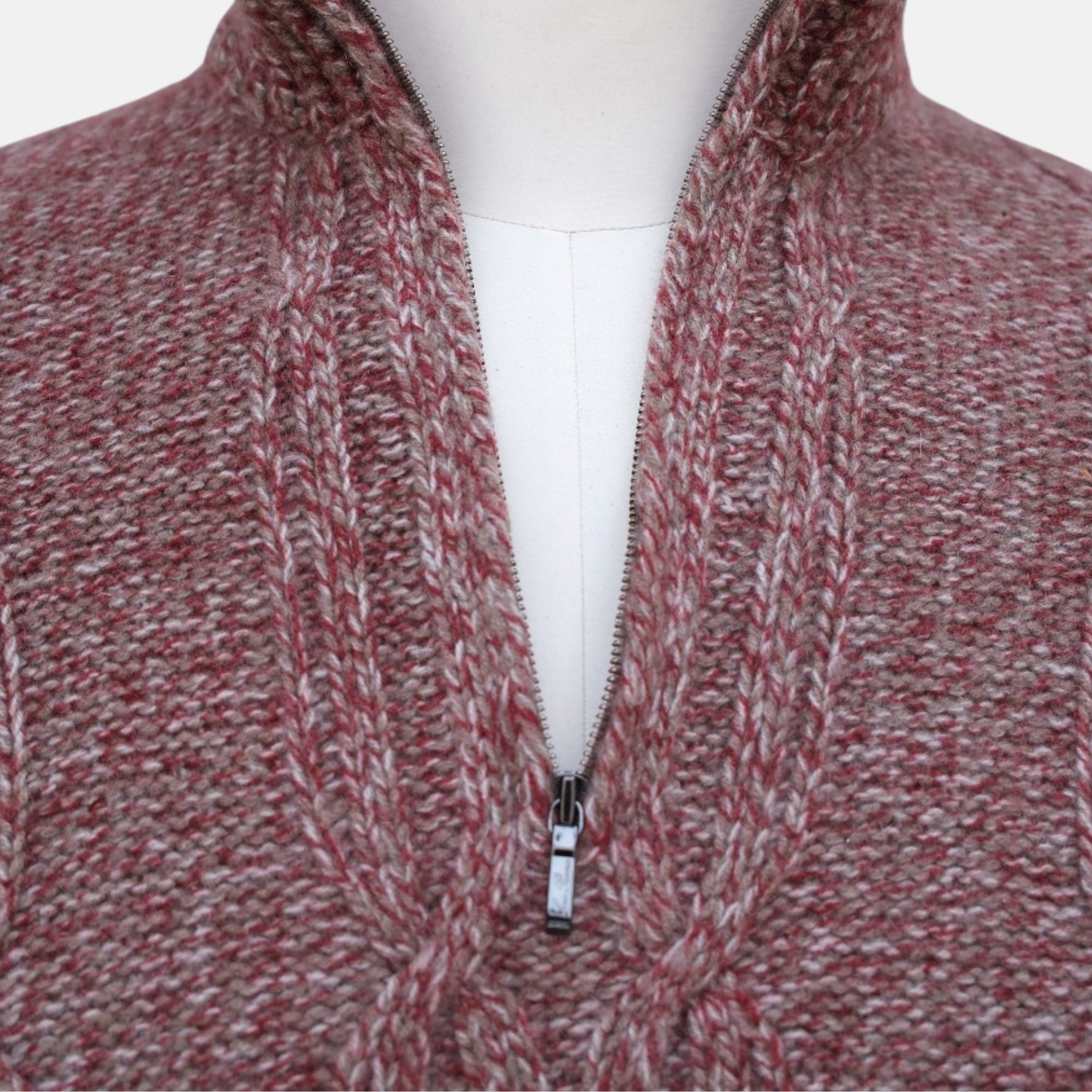 Red/Grey Patterned Jacket made of Baby Cashmere (EU 56)