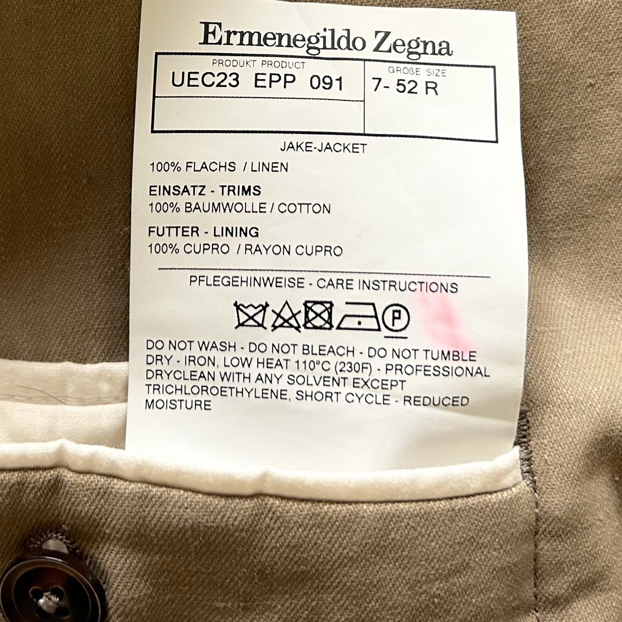 Khaki Blazer made of Linen (EU 52)