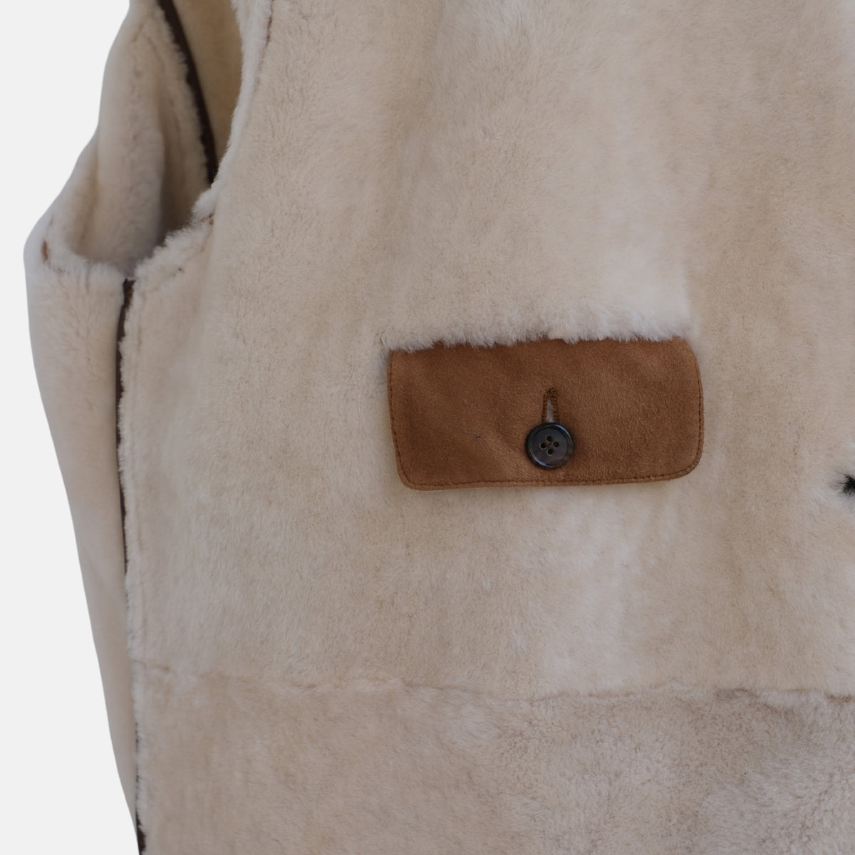Brauner Shearling-Caban (XL)