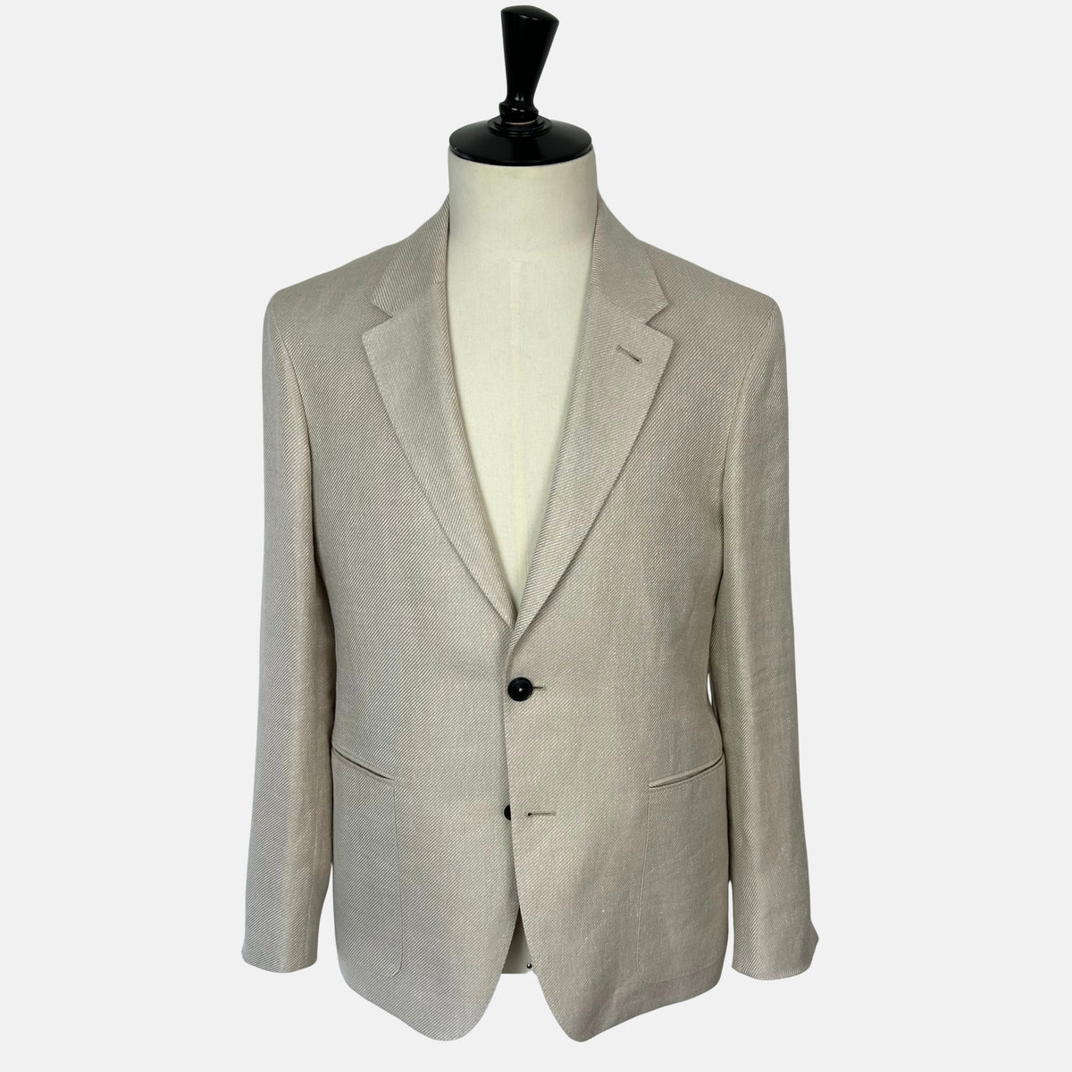 Ecru Patterned Blazer made of Linen/Wool/Silk (EU 48)