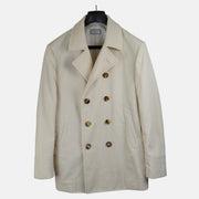 Cream Corduroy Pea Coat made of Cotton (EU 48)