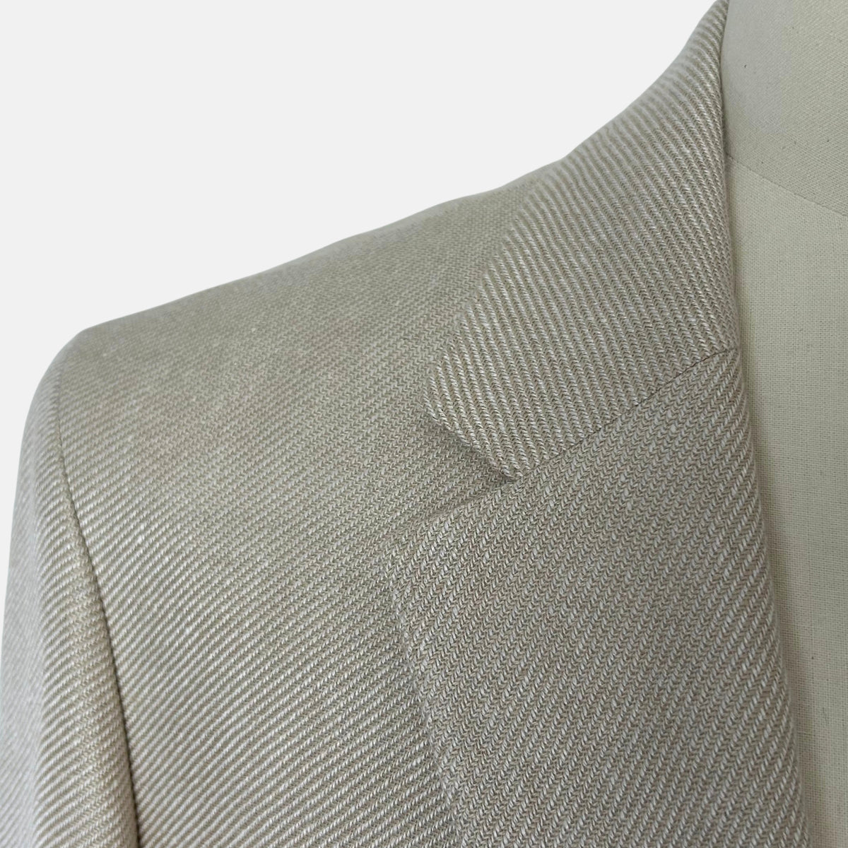 Ecru Patterned Blazer made of Linen/Wool/Silk (EU 48)