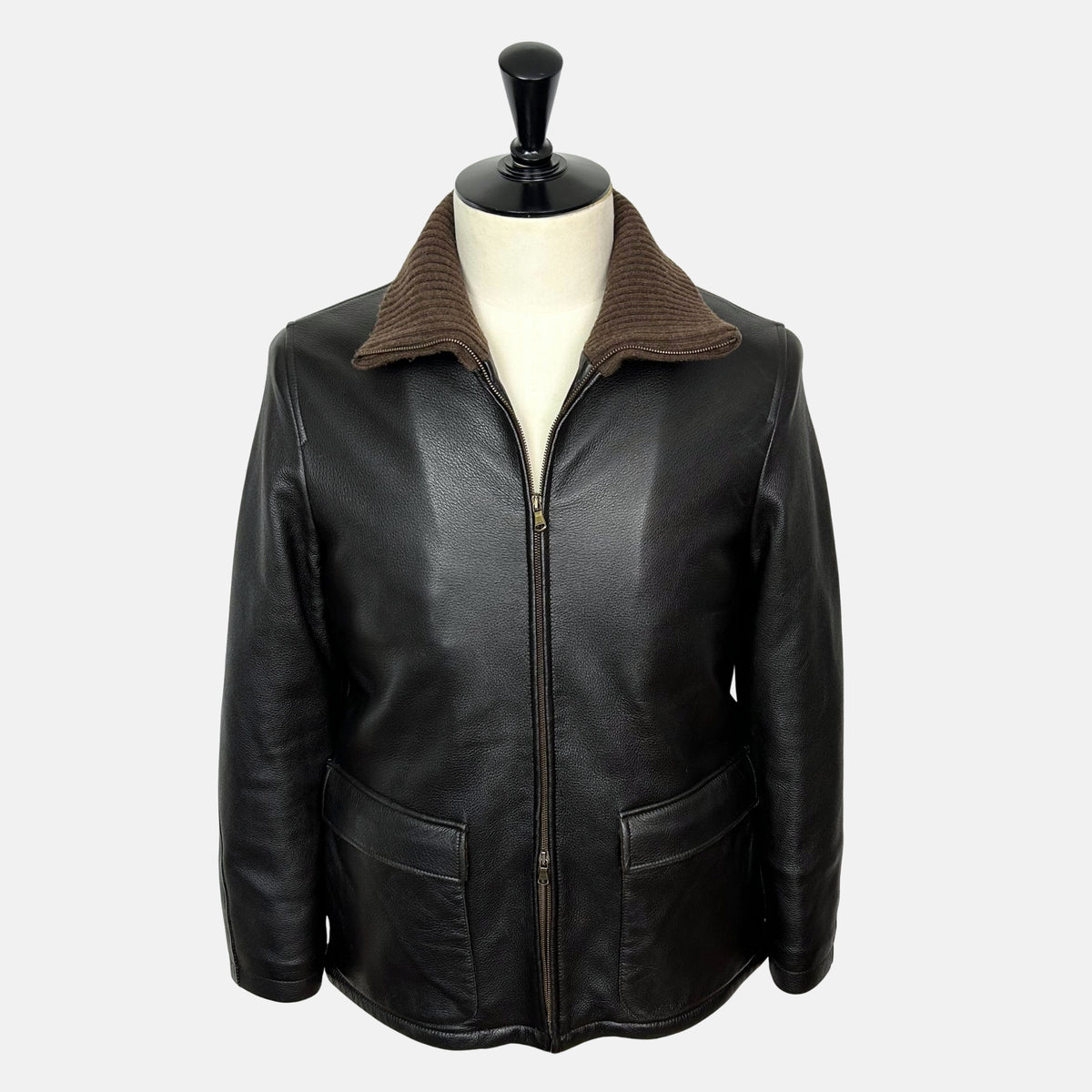 Dark Brown Jacket made of Reindeer Leather (L)