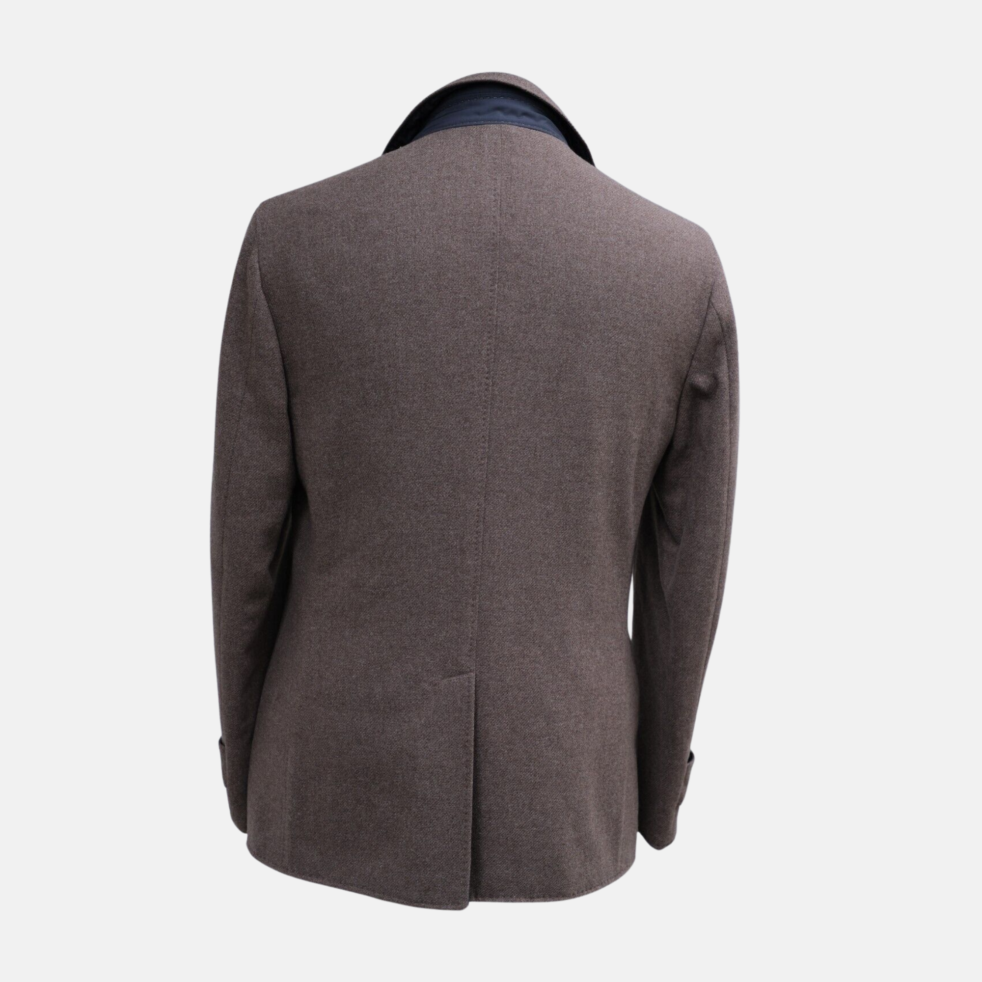 Brown/Blue Reversible Pea Coat made of Wool/Cashmere (EU 50)