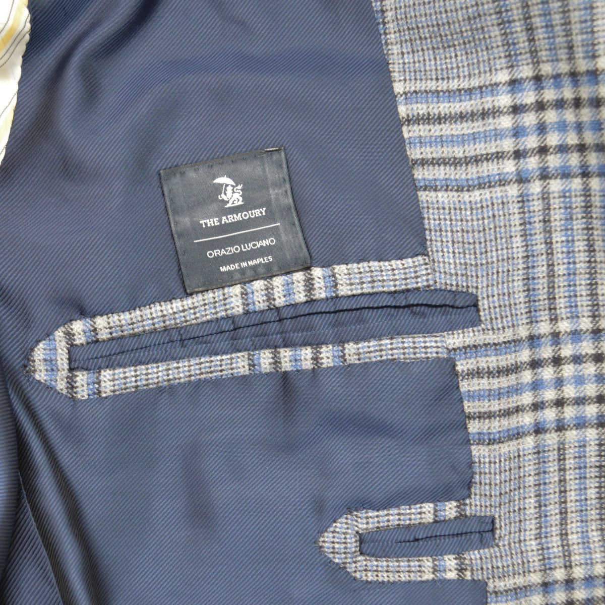 Blue Patterned Blazer made of Cashmere (EU 52)