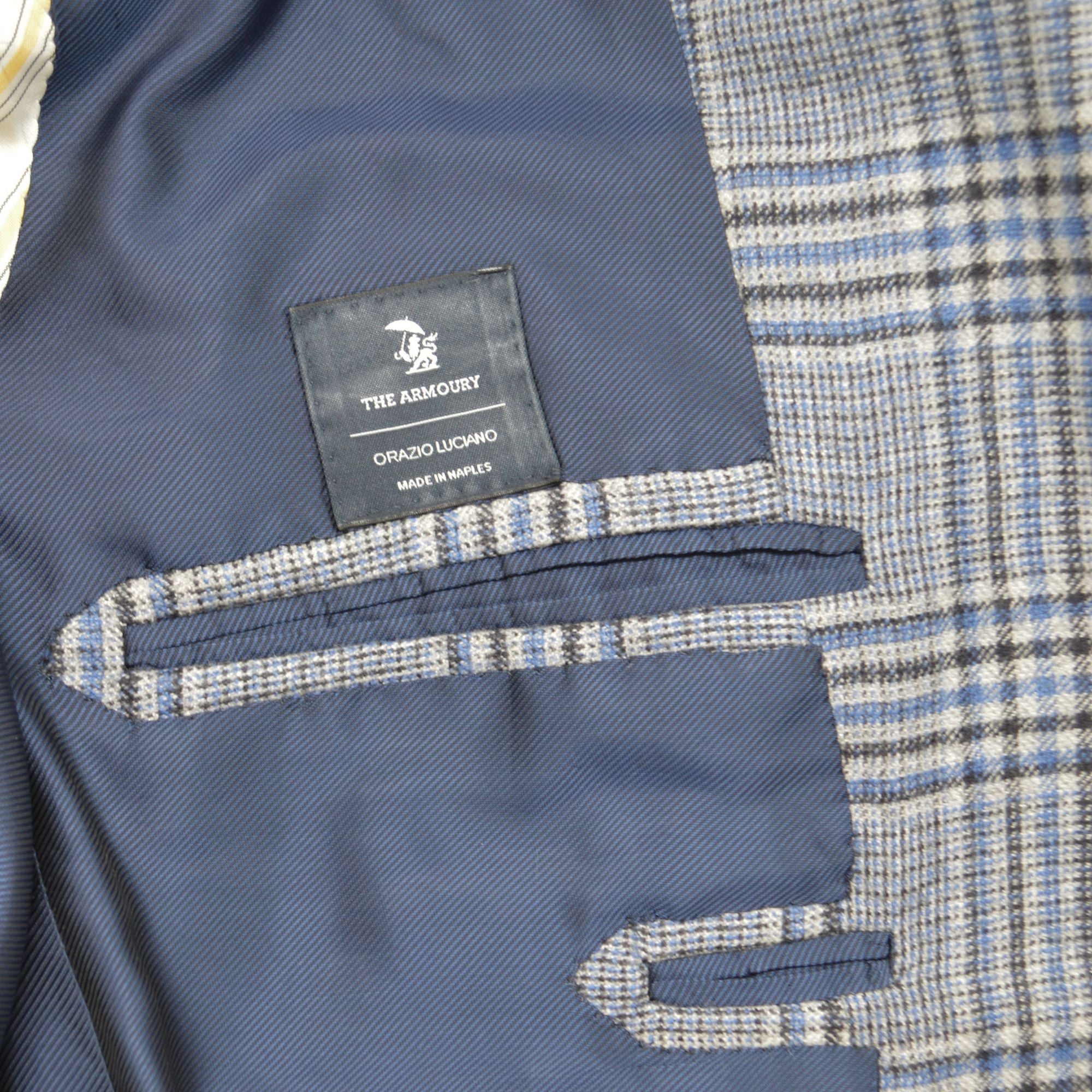 Blue Patterned Blazer made of Cashmere (EU 52)