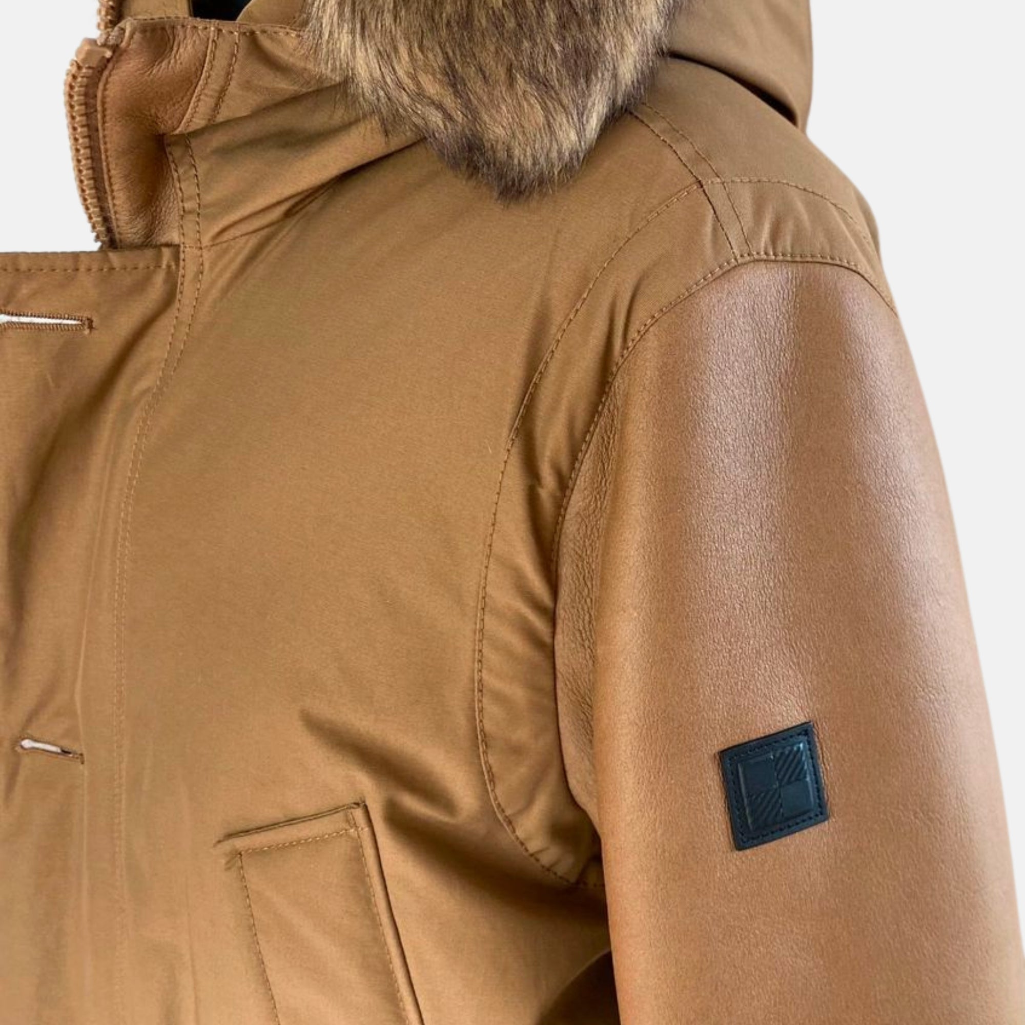 Alaskan Brown Parka made of Sheepskin/Cotton (EU L)