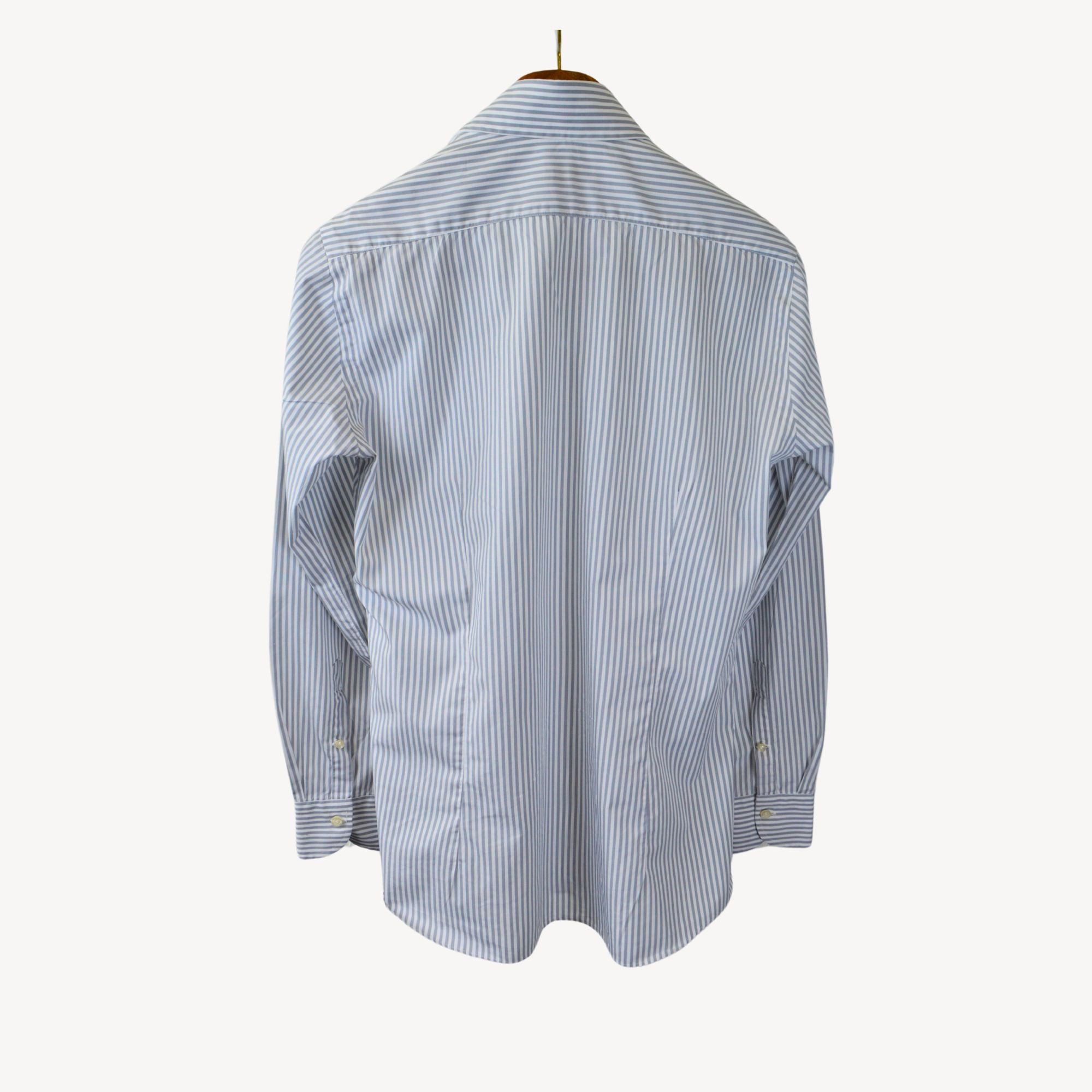 White/Grey Striped Cotton Shirt (EU 43)