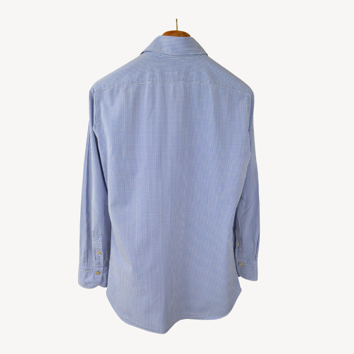 White/Blue Checked Cotton Shirt (L)