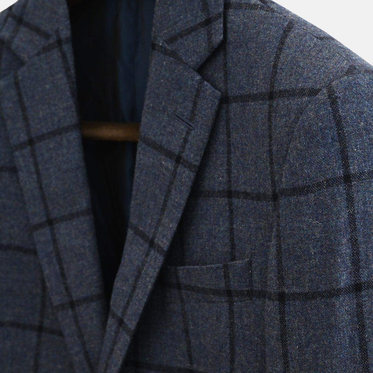 Blue Window Pane Blazer made of Wool/Cashmere (EU 48)