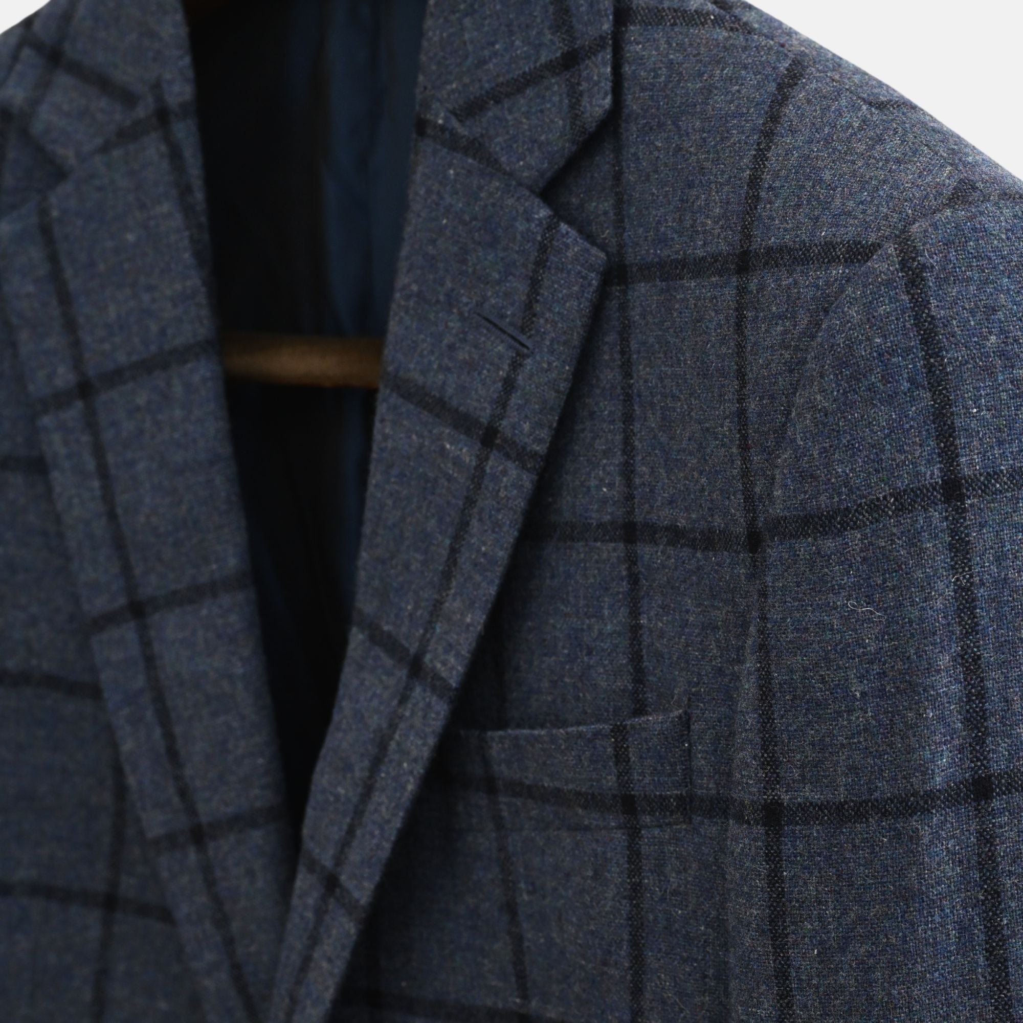 Blue Window Pane Blazer made of Wool/Cashmere (EU 48)