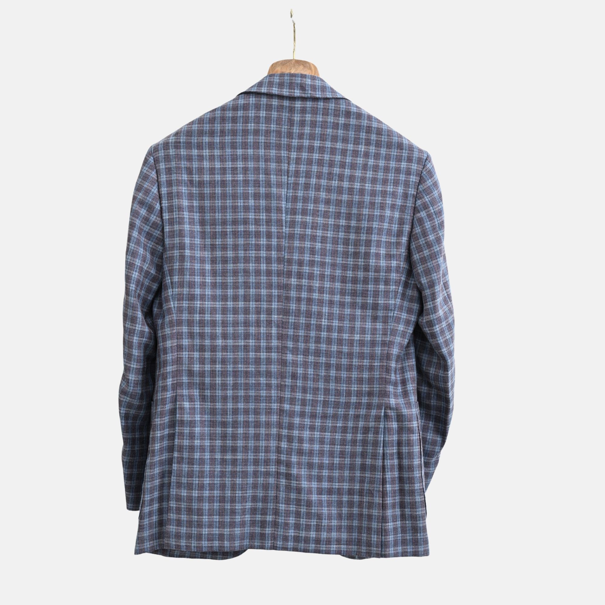 Blue/Bordeaux Blazer made of Wool/Linen/Silk (EU 50)