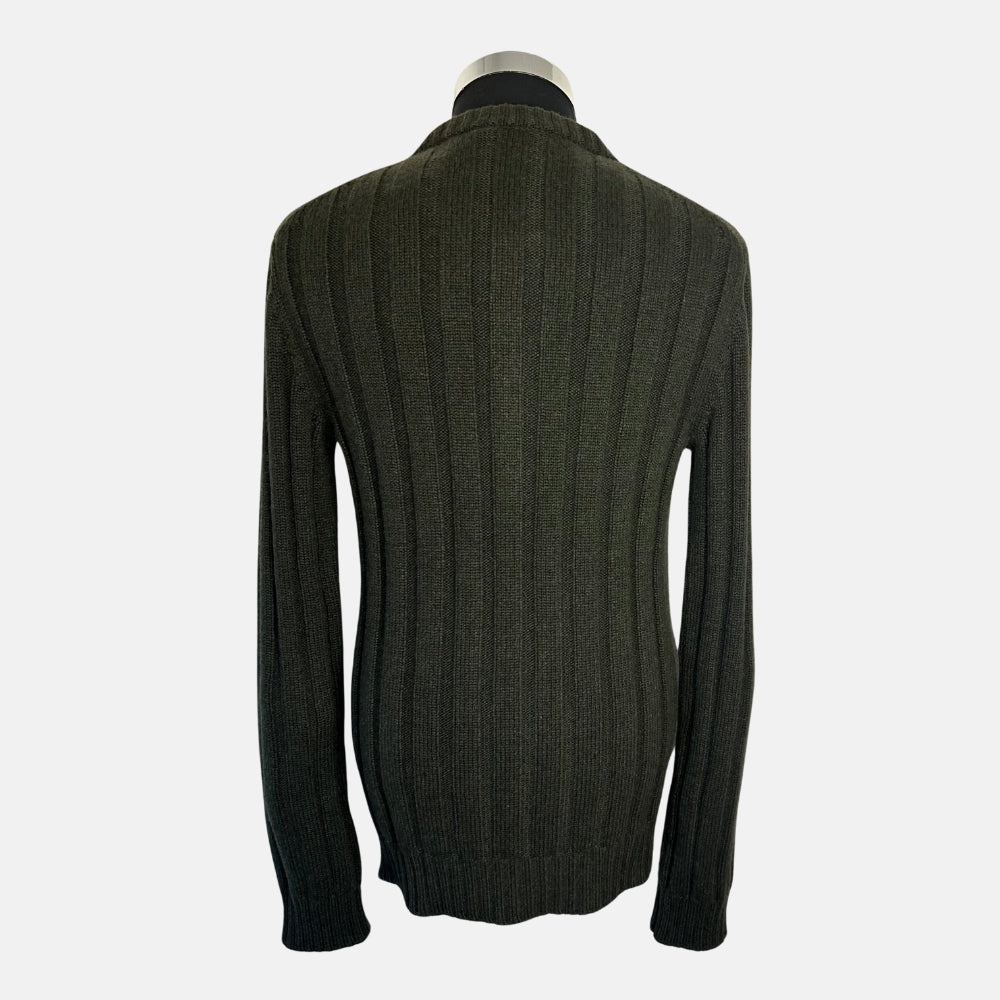 Army Green Henley Sweater made of Cashmere (EU 50)
