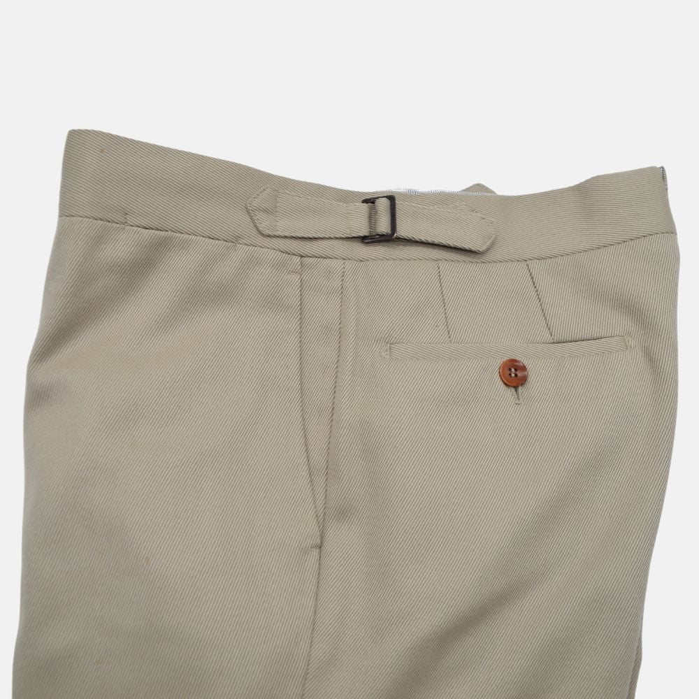 Corduroy Beige/Grey Pants made of Virgin Wool (EU 46)