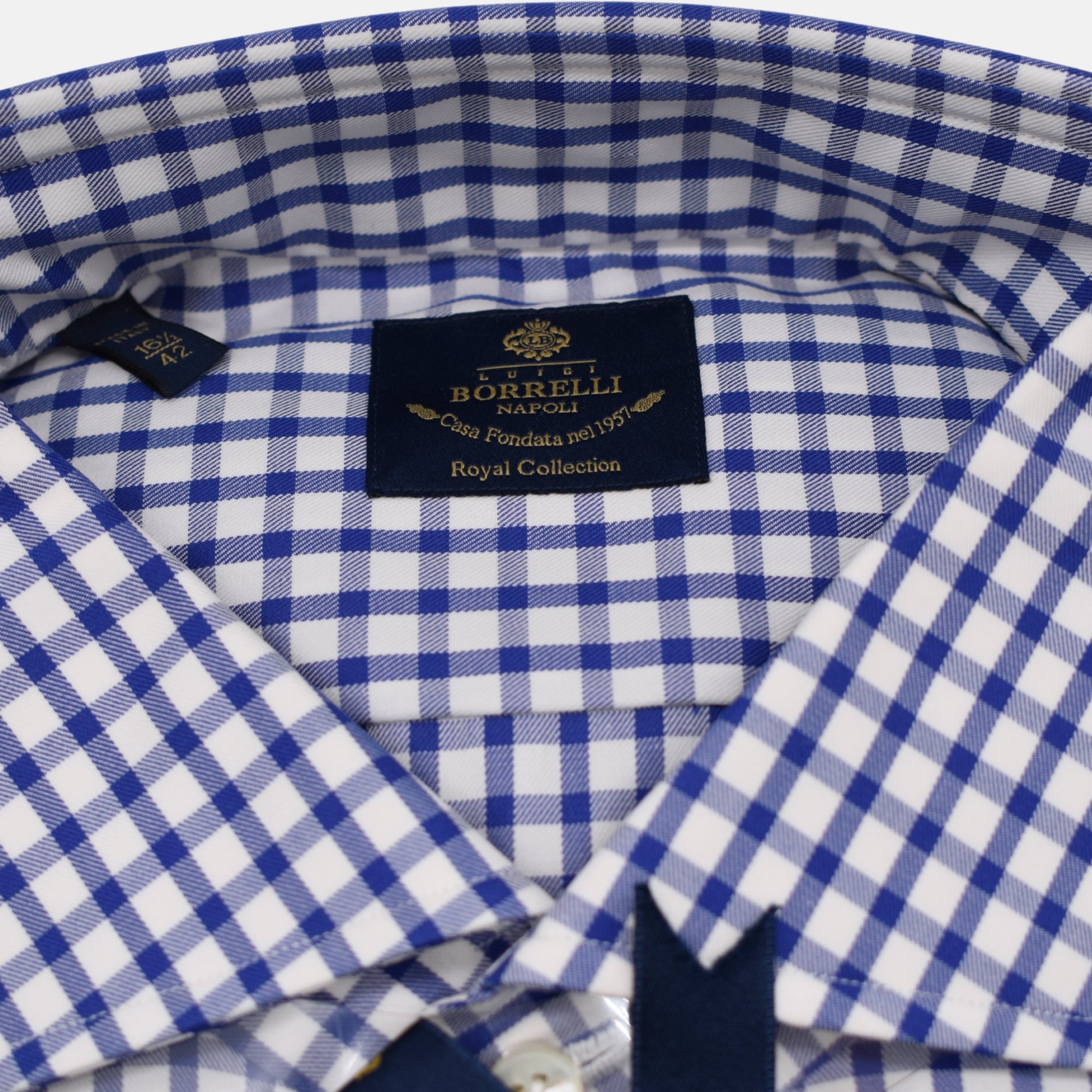 Blue/White Checked Shirt made Cotton (EU 42)