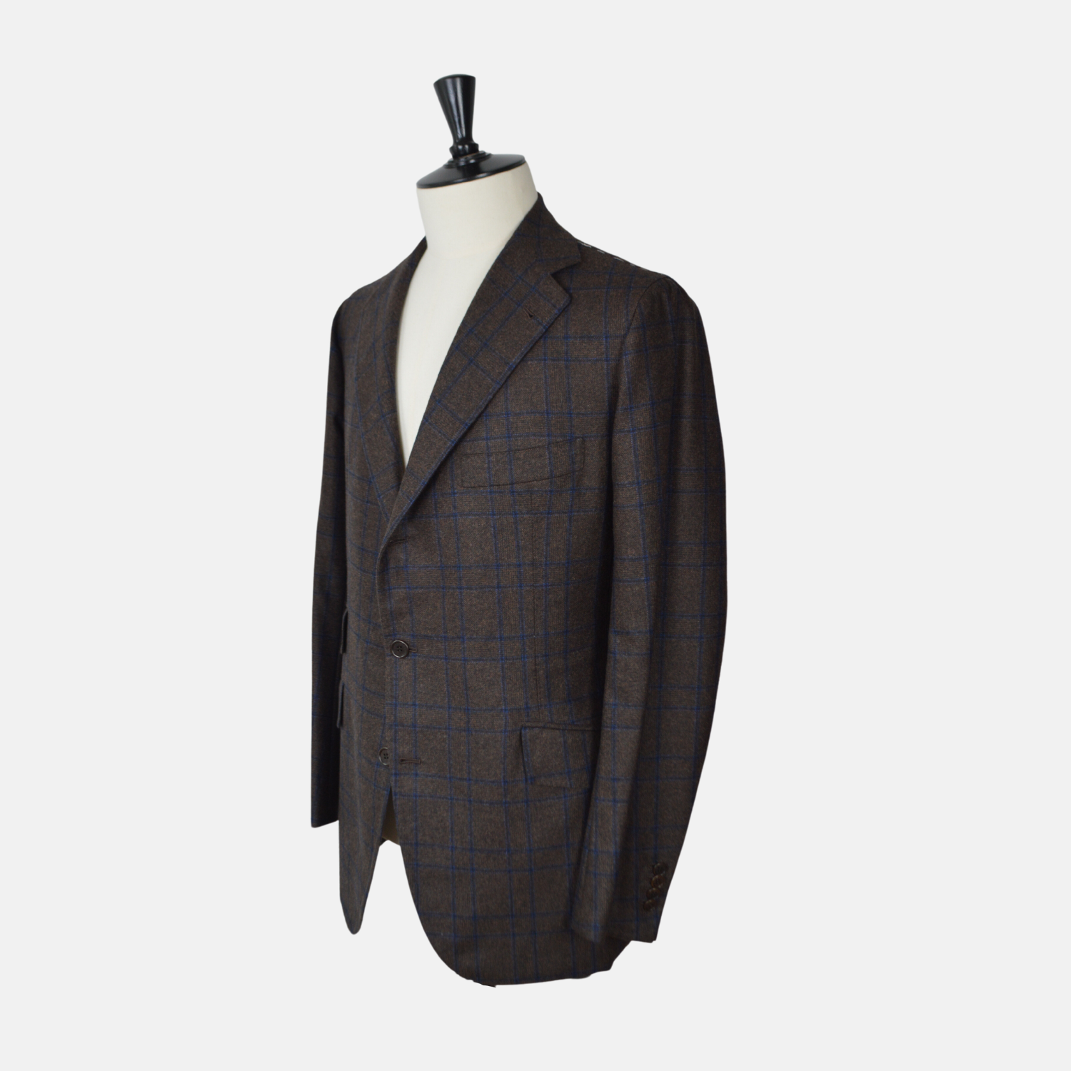 Brown/Blue Checked Blazer made of Virgin Wool (EU 54)