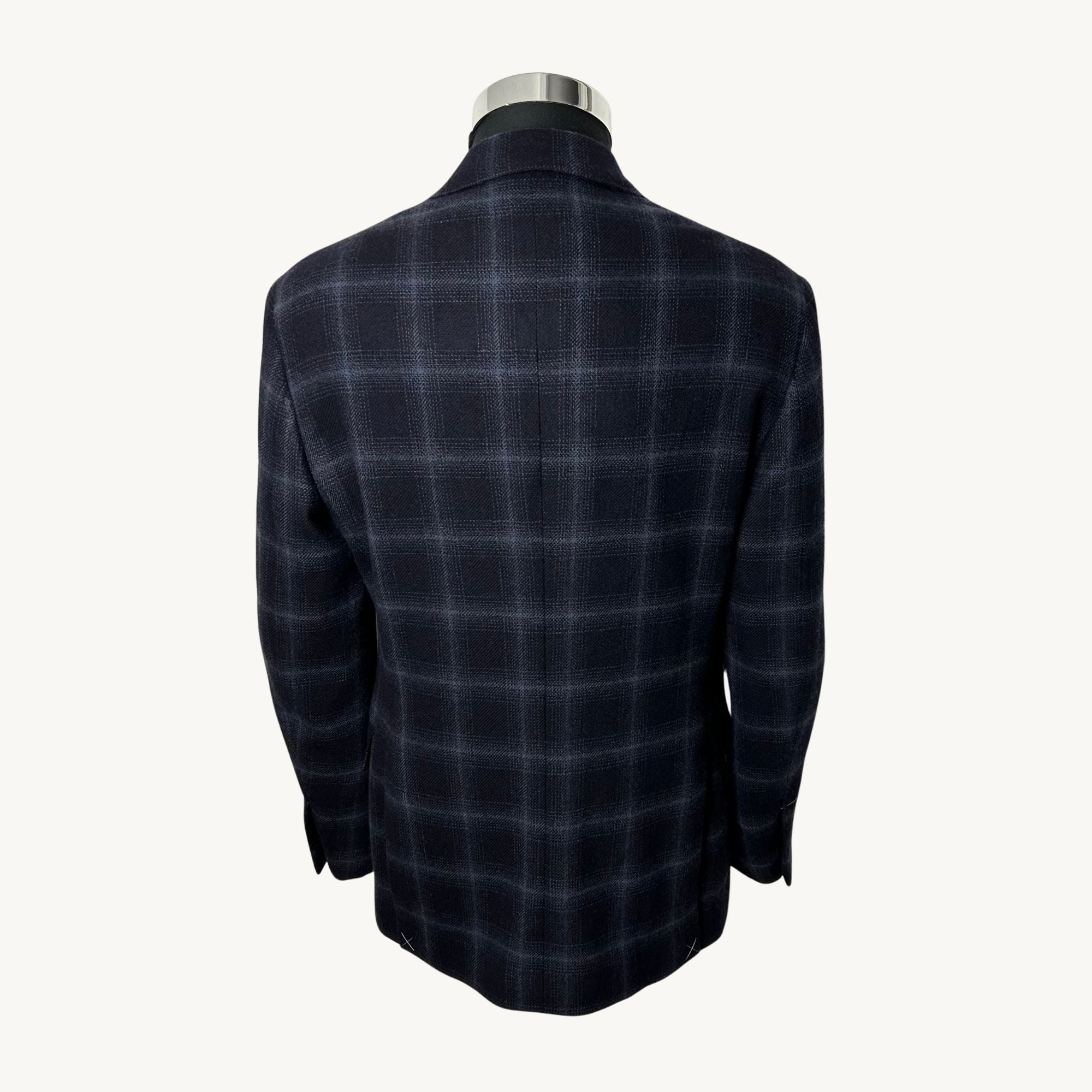Navy Pattnerned Blazer made of Camel Hair (EU 50)