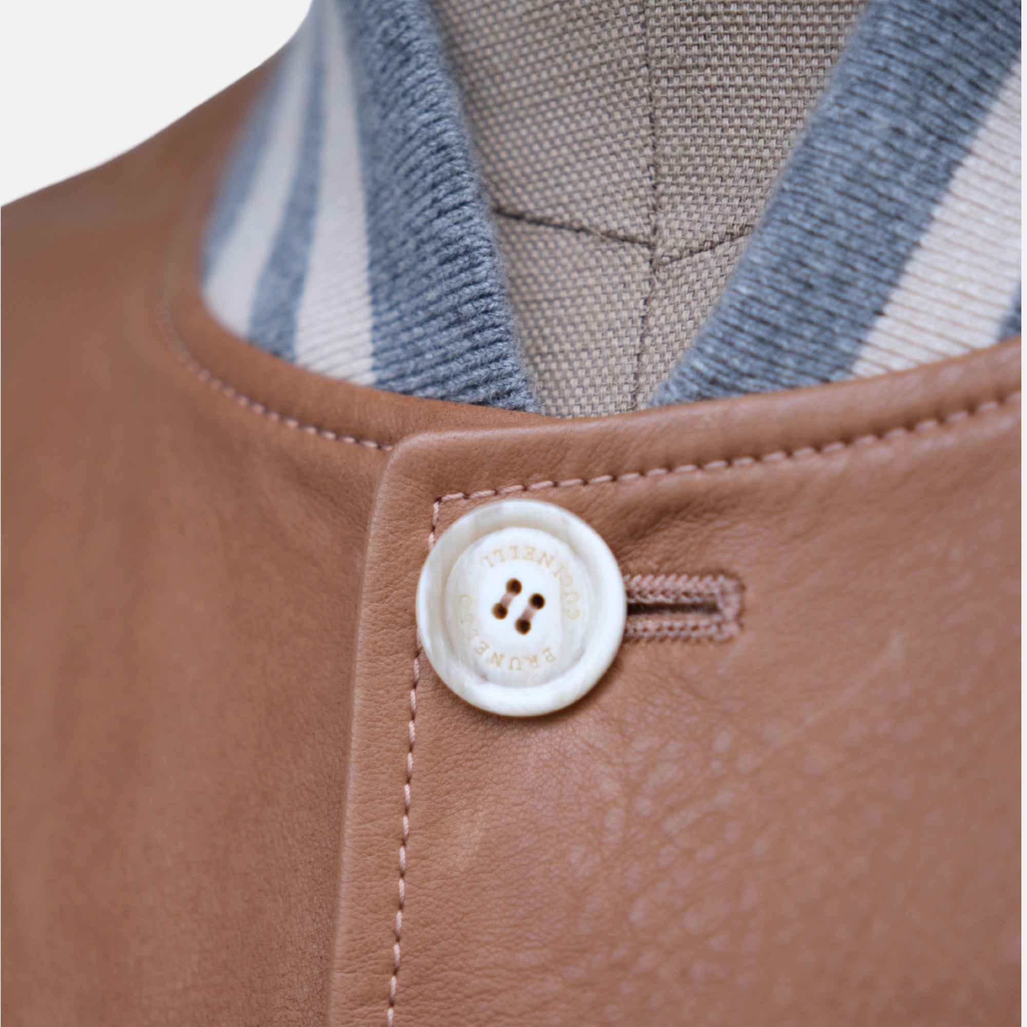Light Brown Bomber Jacket made of Leather (S)