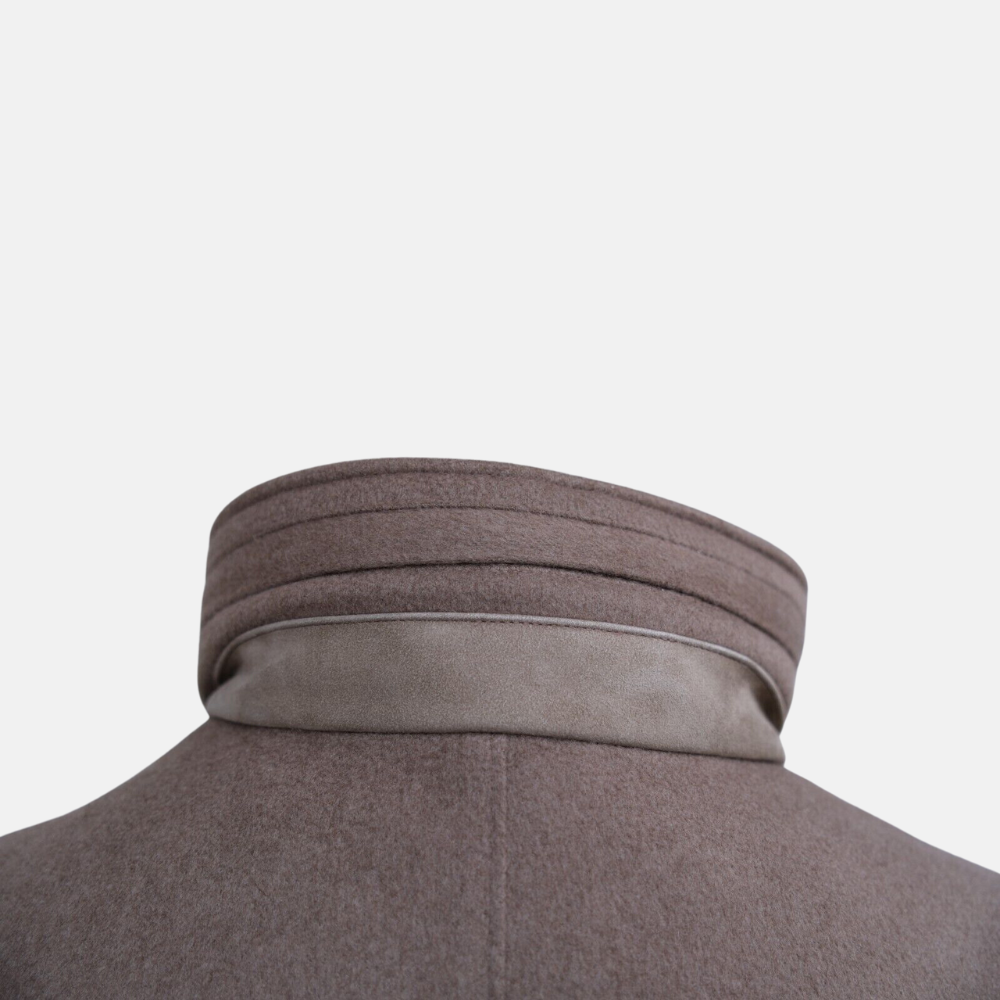 Beige Coat with Mink Lining made of Baby Cashmere (M)