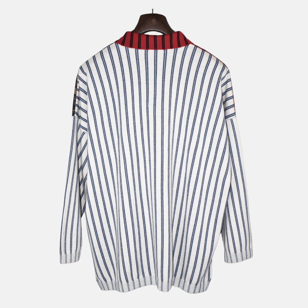 Multicoloured Patterned Longsleeve Polo made of Cotton (M)