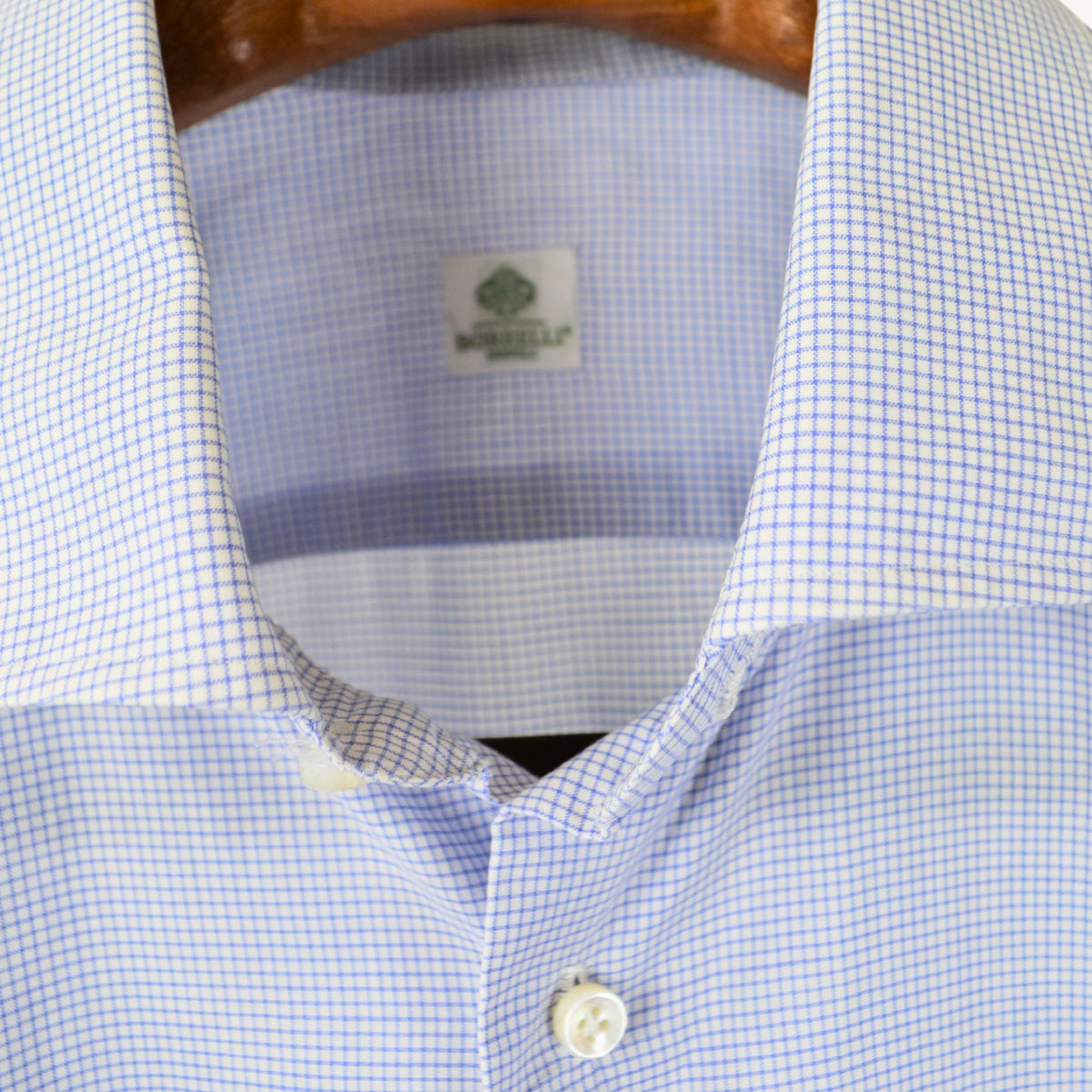 White/Blue Checked Cotton Shirt (EU 42)