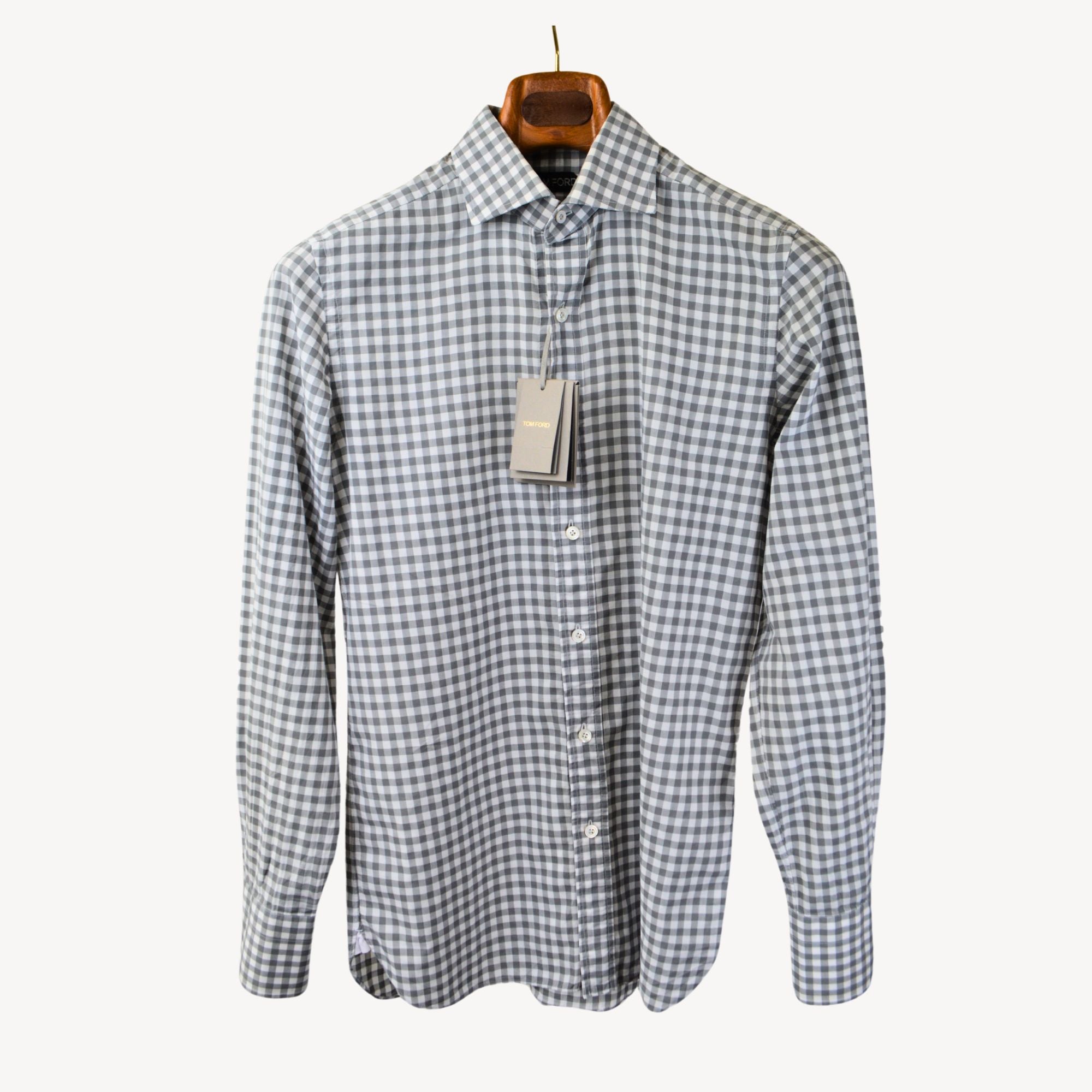 Grey Checked Cotton Shirt (EU 39)