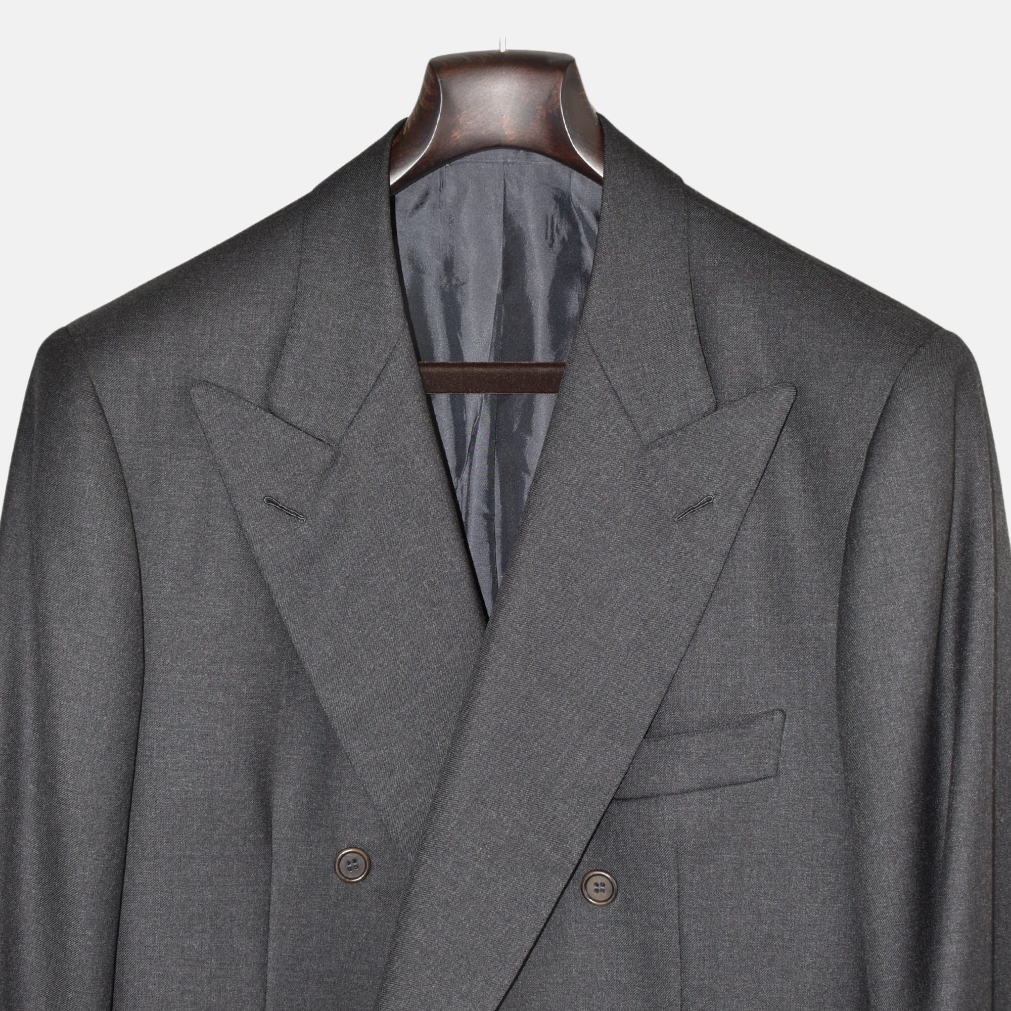 Charcoal Double Breasted Suit made of Wool (EU 52L)