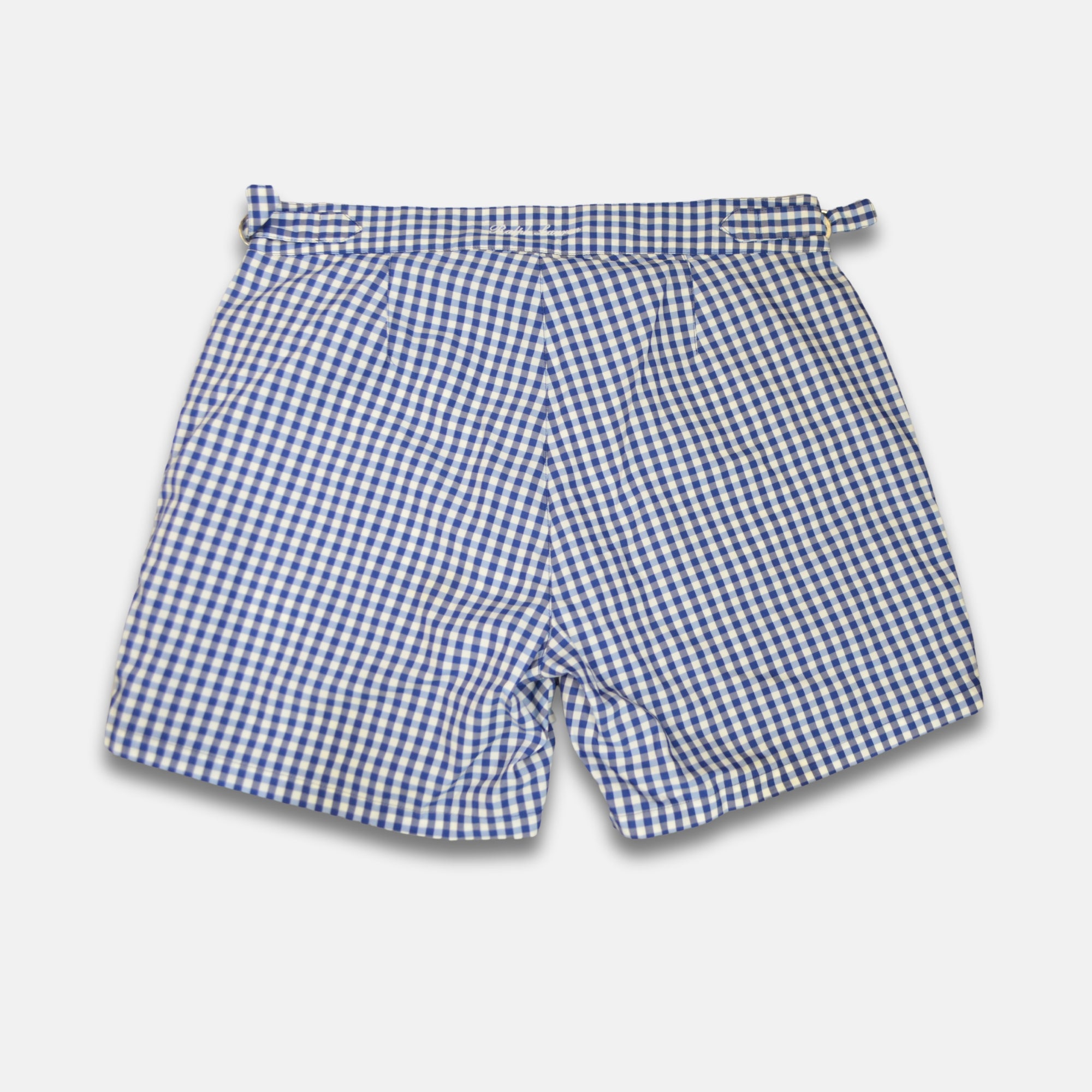 White/Blue Checked Swim Shorts (30 INCH)
