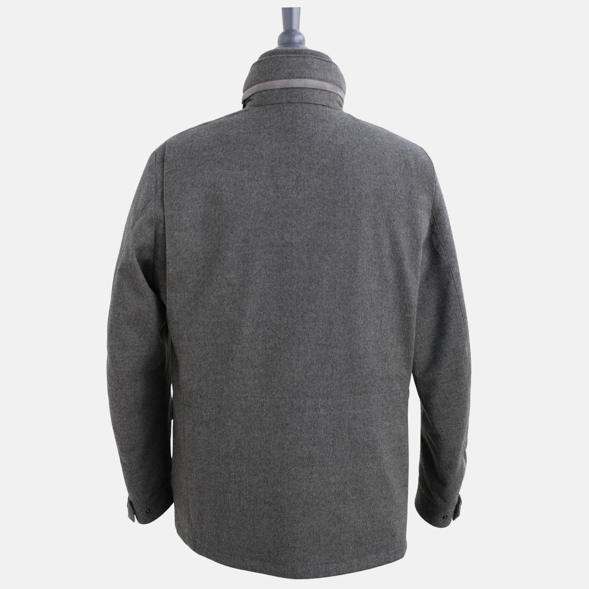 Gray Down/Storm System Jacket made of Virgin Wool/Cashmere/Suede Details (EU 52)