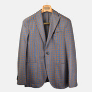Rust/Blue Checked Blazer made of Wool/Cashmere (EU 48)