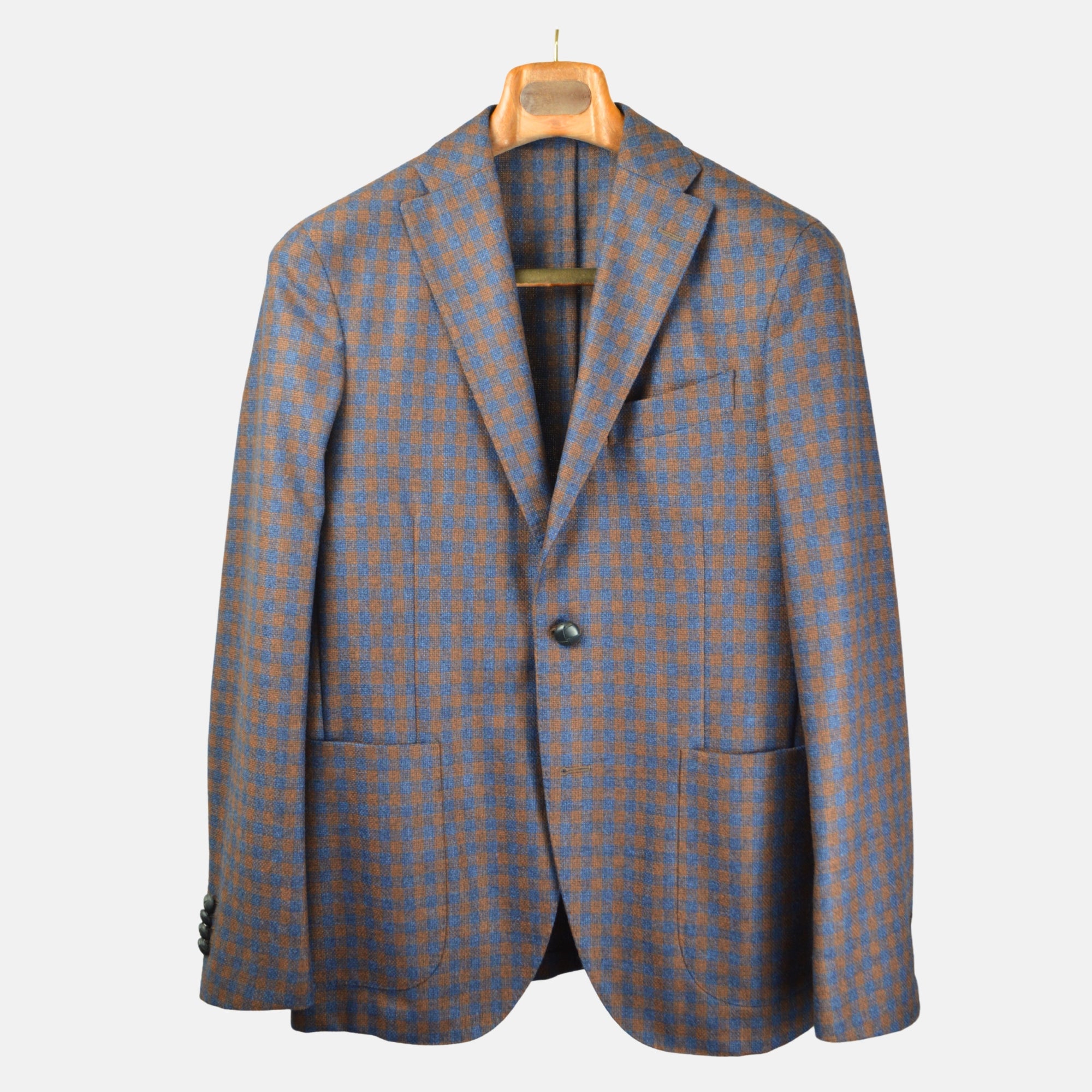 Rust/Blue Checked Blazer made of Wool/Cashmere (EU 48)