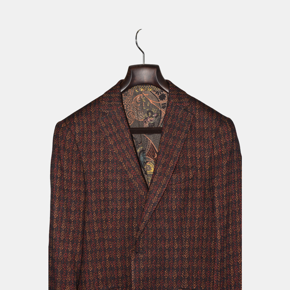 Multicoloured Checkered Blazer made of Linen/Cashmere (EU 50)